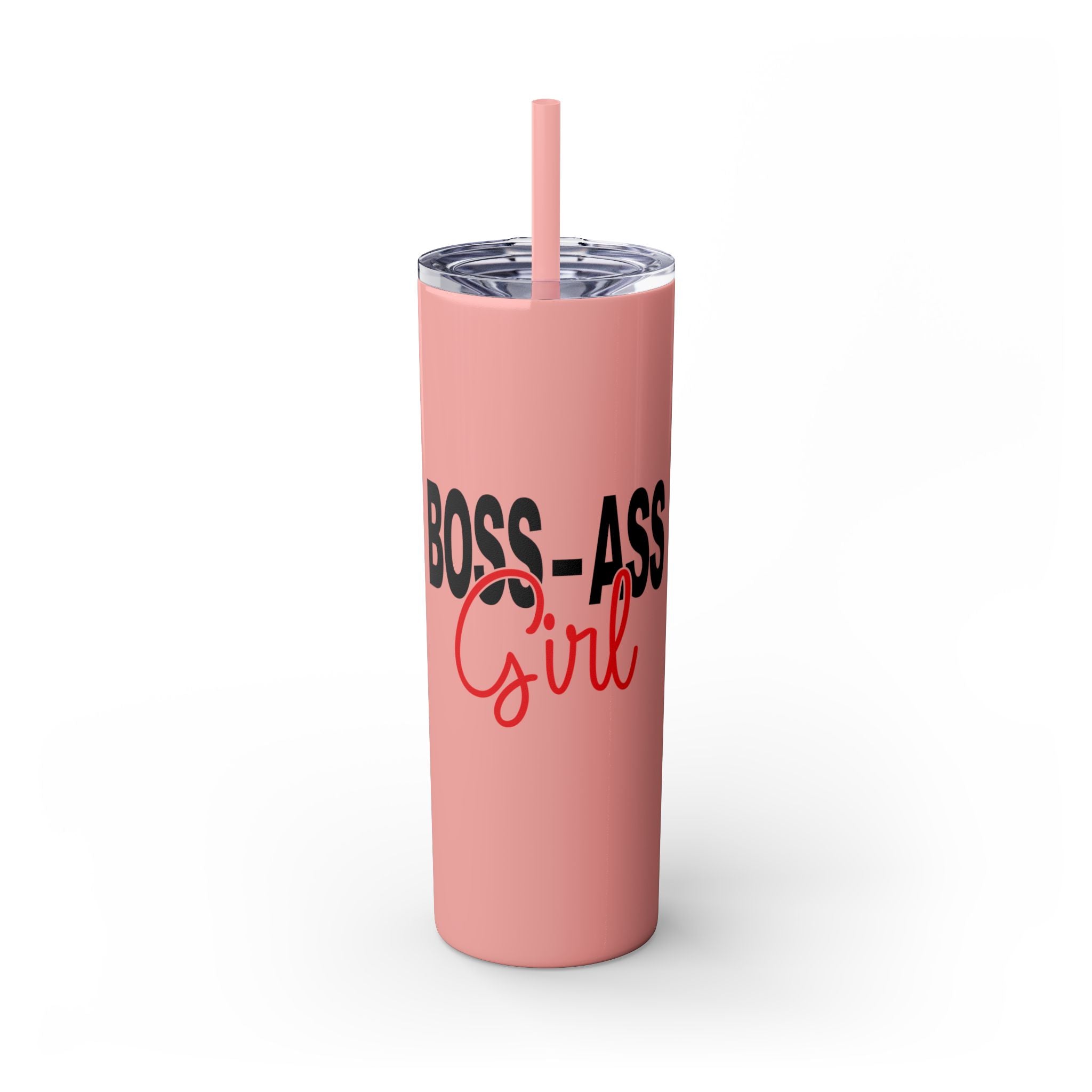 Boss Ass Girl Insulated Stainless Steel Skinny Tumbler with Straw 20oz