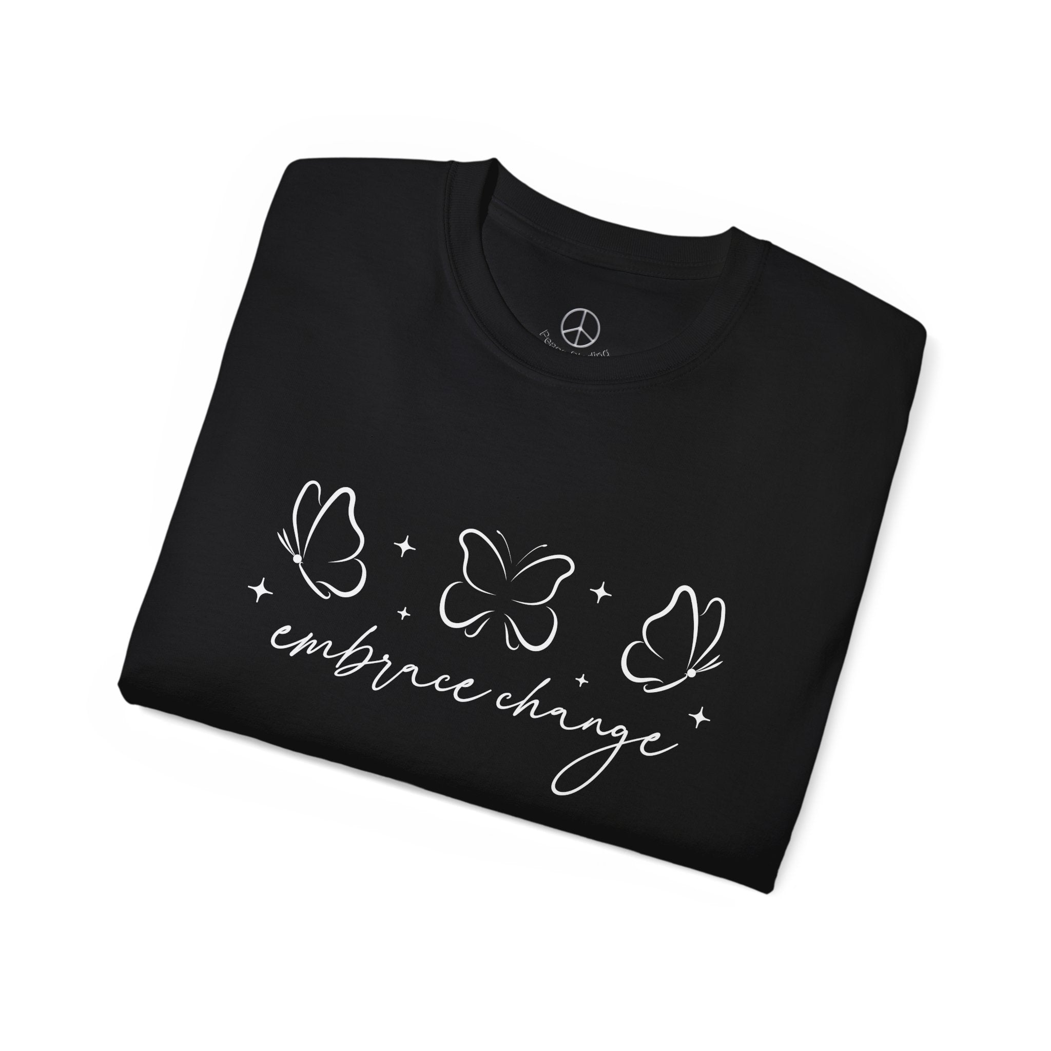 Embrace Change T Shirt - Inspirational Butterfly Graphic Top