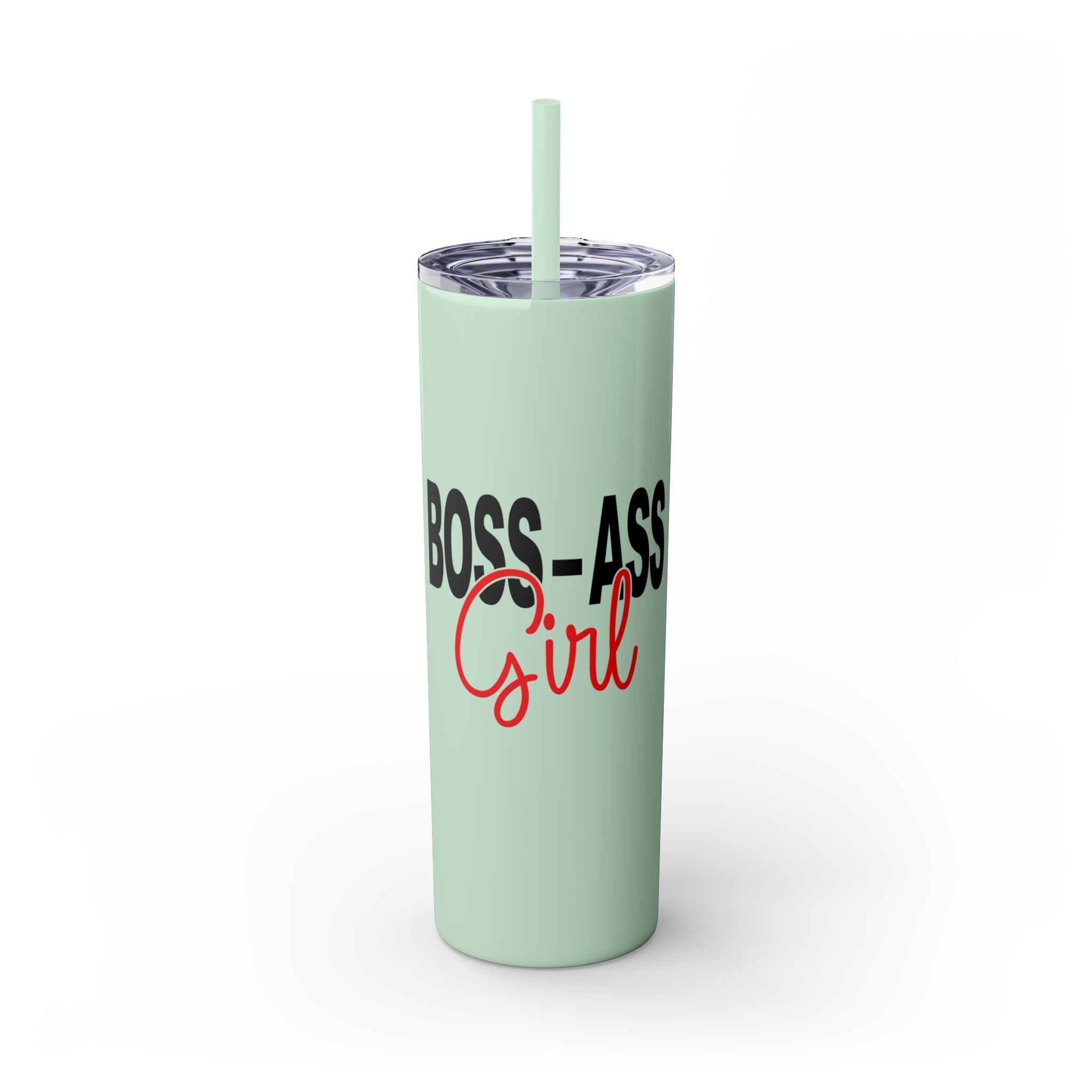 Boss Ass Girl Insulated Stainless Steel Skinny Tumbler with Straw 20oz
