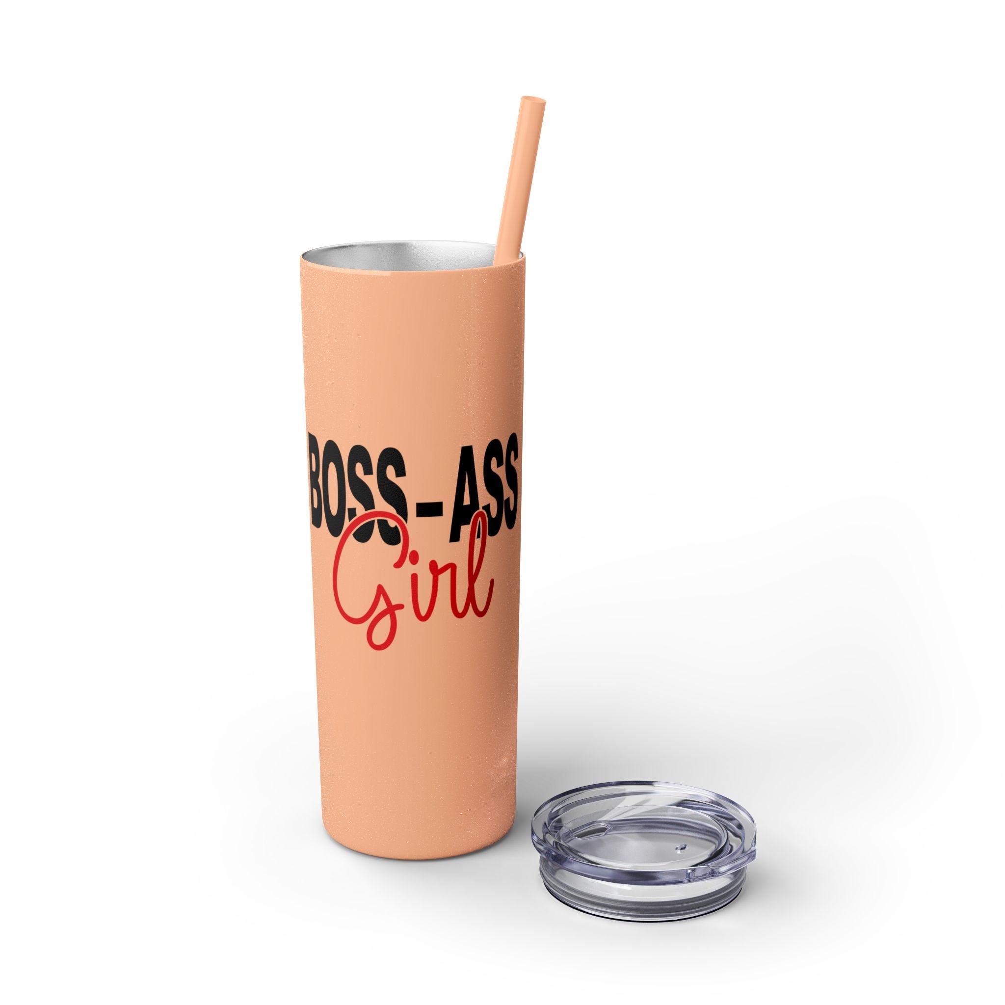 Boss Ass Girl Insulated Stainless Steel Skinny Tumbler with Straw 20oz