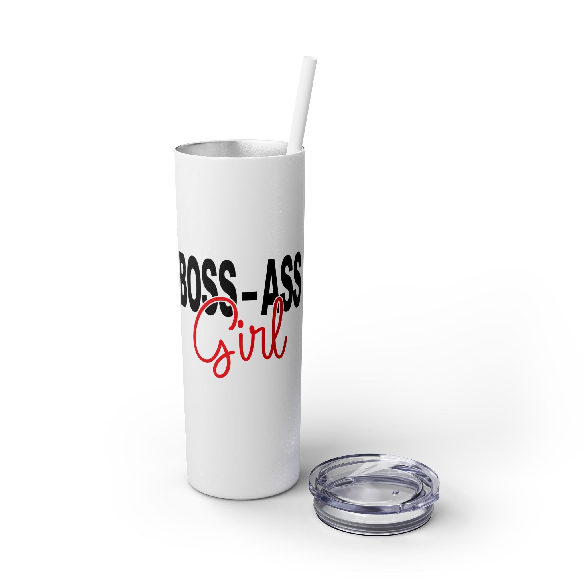 Boss Ass Girl Insulated Stainless Steel Skinny Tumbler with Straw 20oz