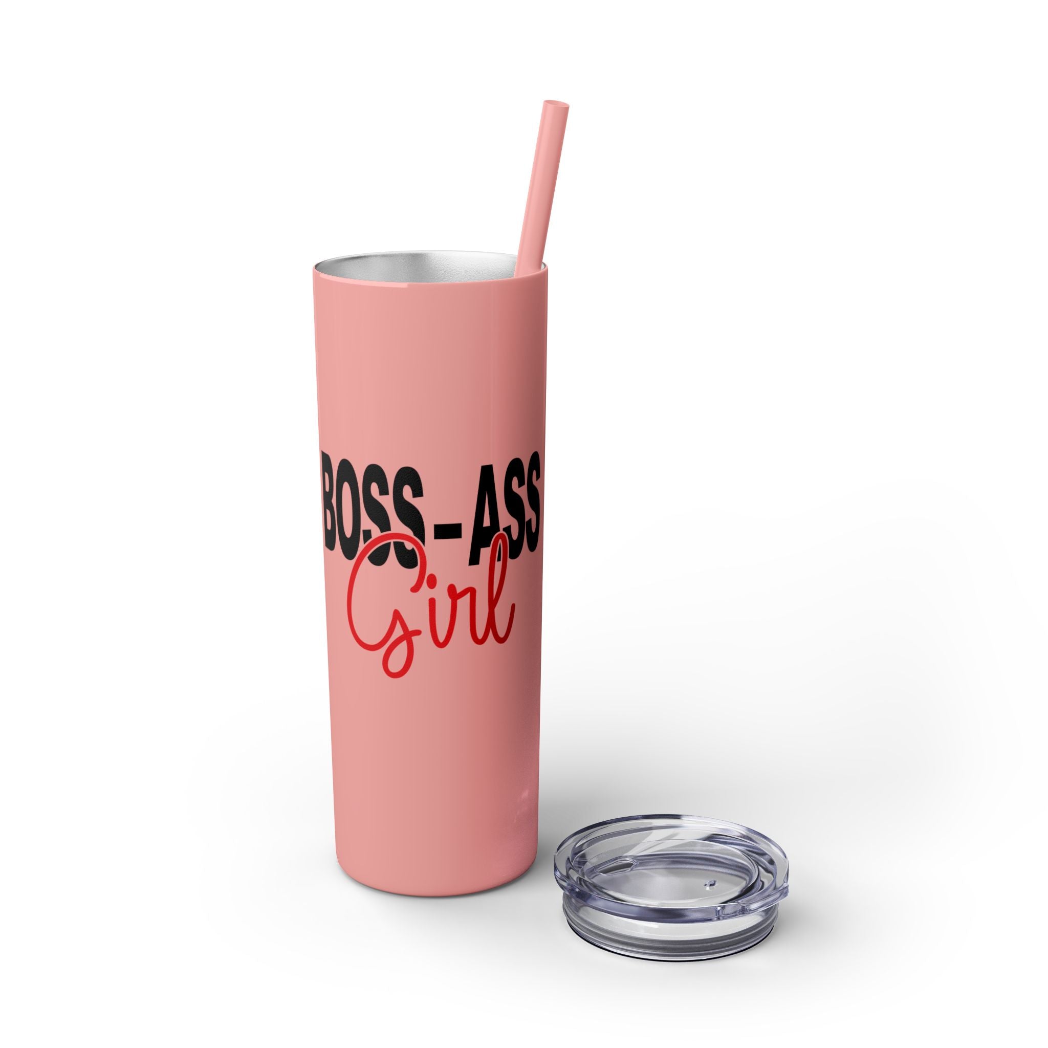 Boss Ass Girl Insulated Stainless Steel Skinny Tumbler with Straw 20oz