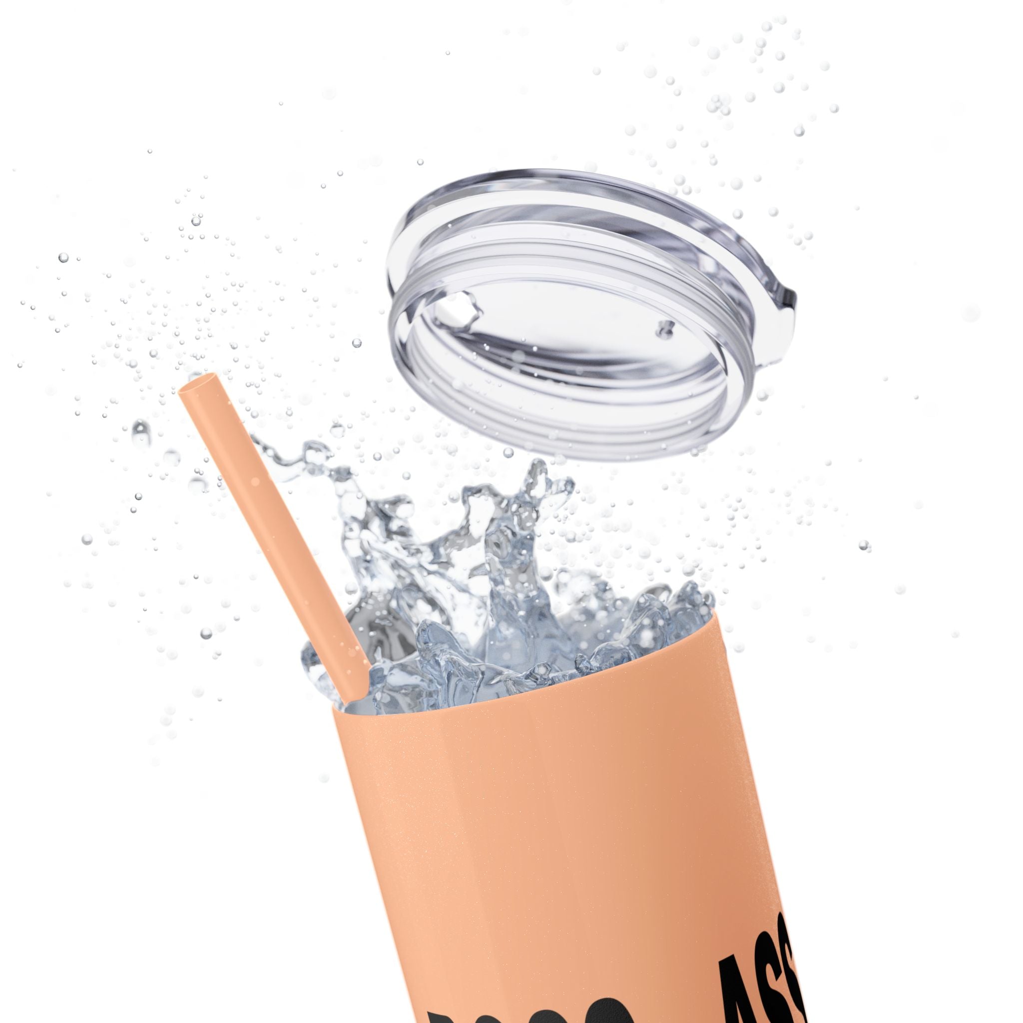 Boss Ass Girl Insulated Stainless Steel Skinny Tumbler with Straw 20oz