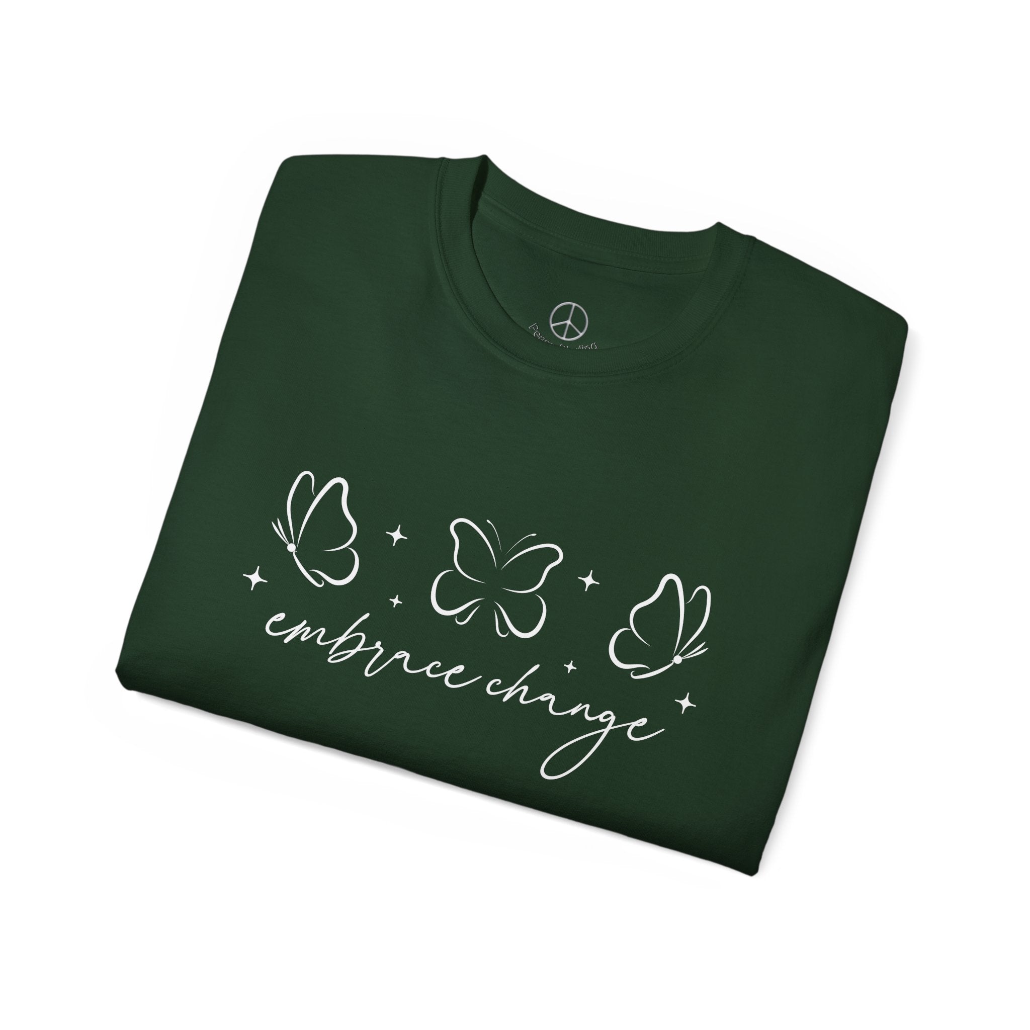 Embrace Change T Shirt - Inspirational Butterfly Graphic Top
