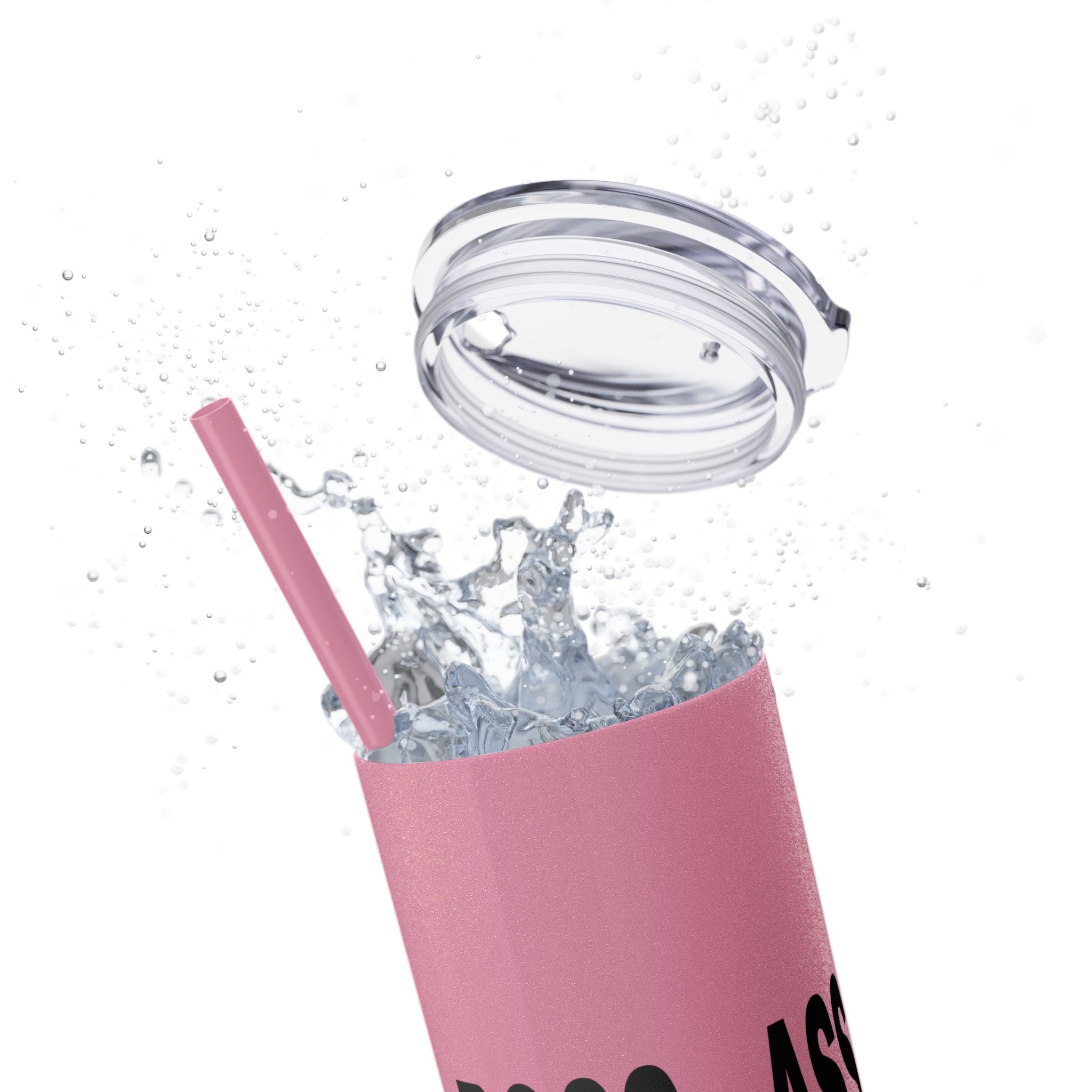 Boss Ass Girl Insulated Stainless Steel Skinny Tumbler with Straw 20oz