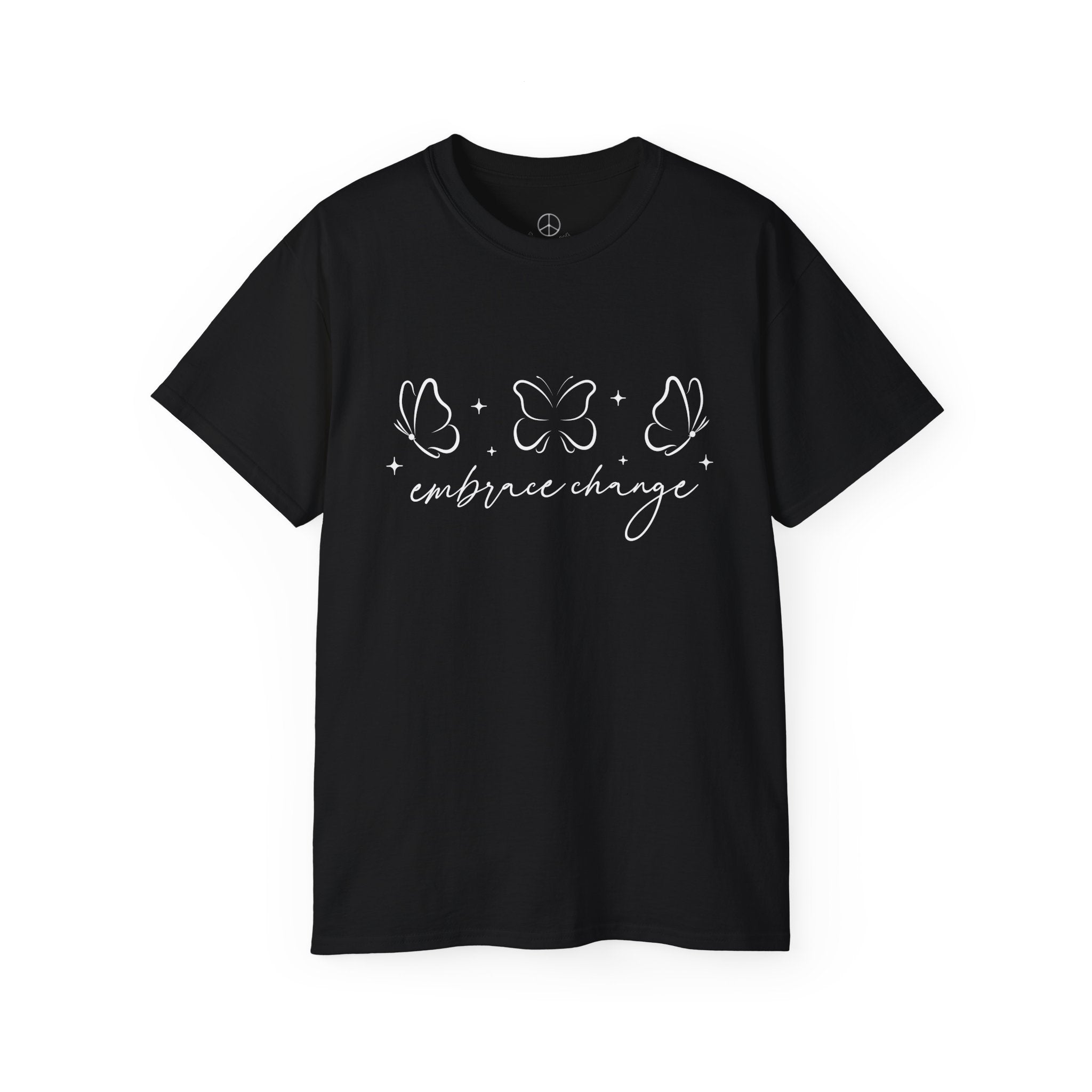 Embrace Change T Shirt - Inspirational Butterfly Graphic Top