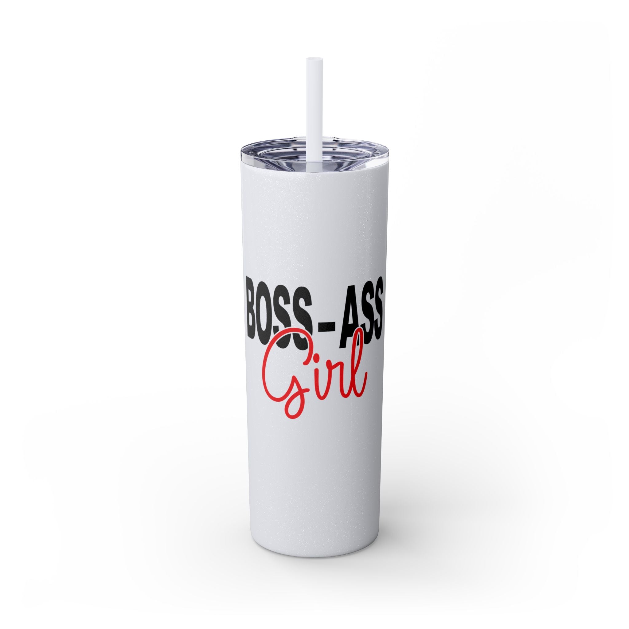 Boss Ass Girl Insulated Stainless Steel Skinny Tumbler with Straw 20oz