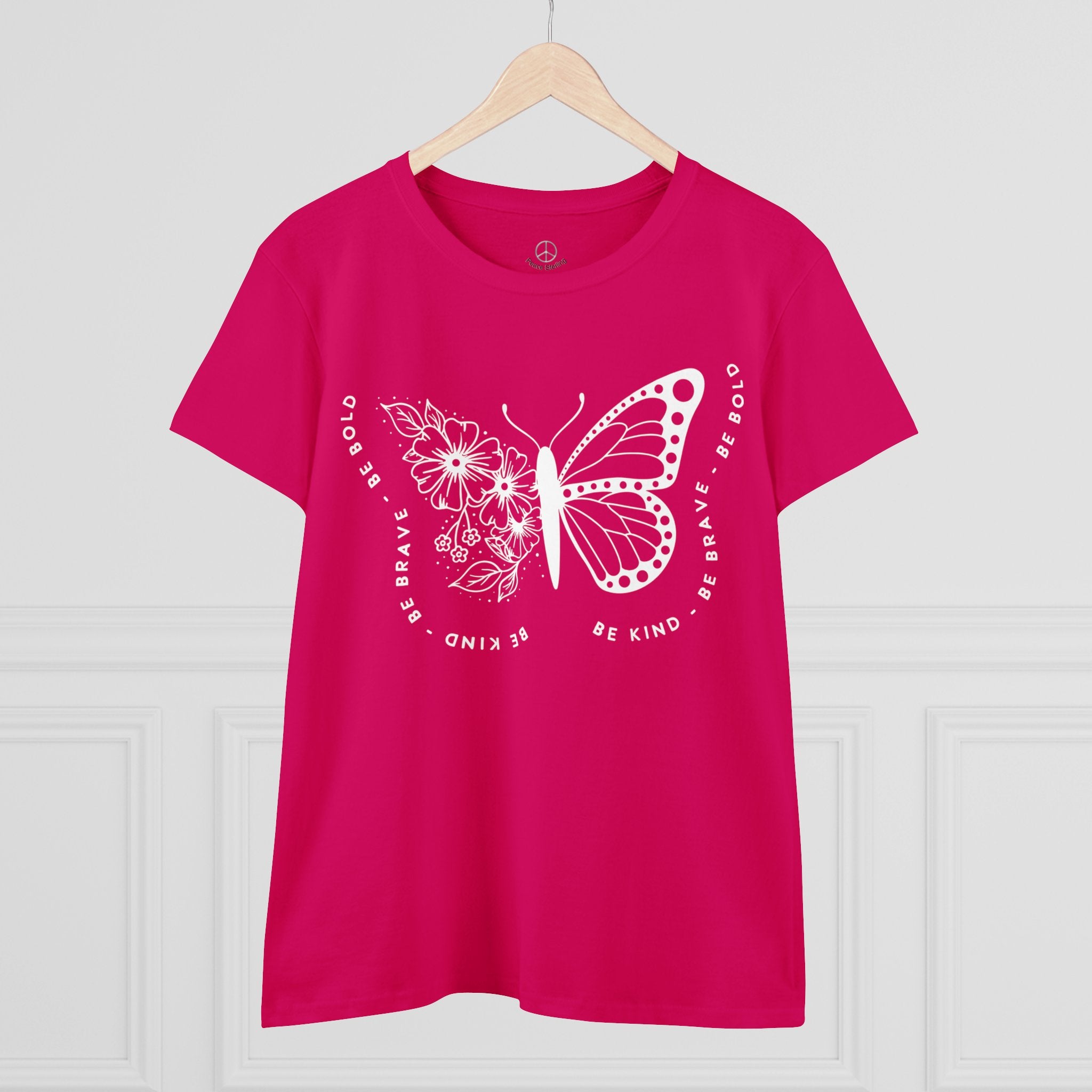 Empowerment Butterfly Women's Cotton Tee - Be Kind, Be Brave, Be Bold