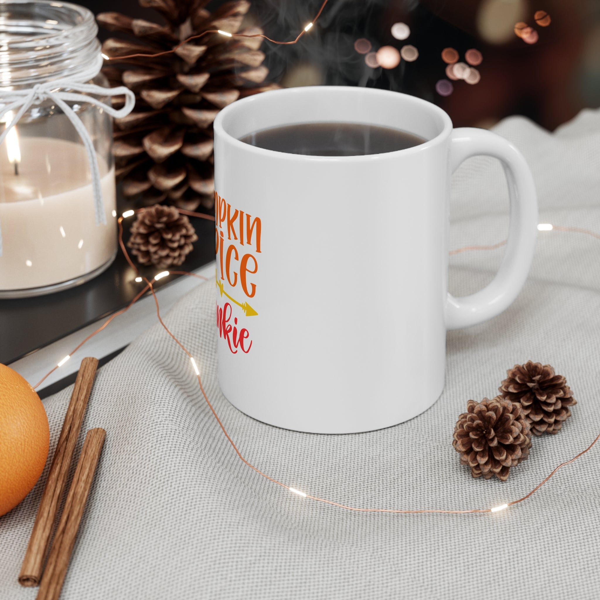 Pumpkin Spice Junkie Mug - 11oz Fall Coffee Cup for Autumn Lovers