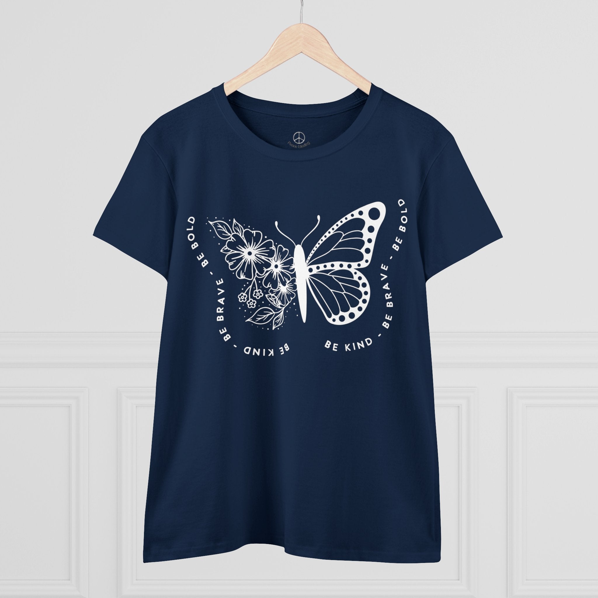 Empowerment Butterfly Women's Cotton Tee - Be Kind, Be Brave, Be Bold