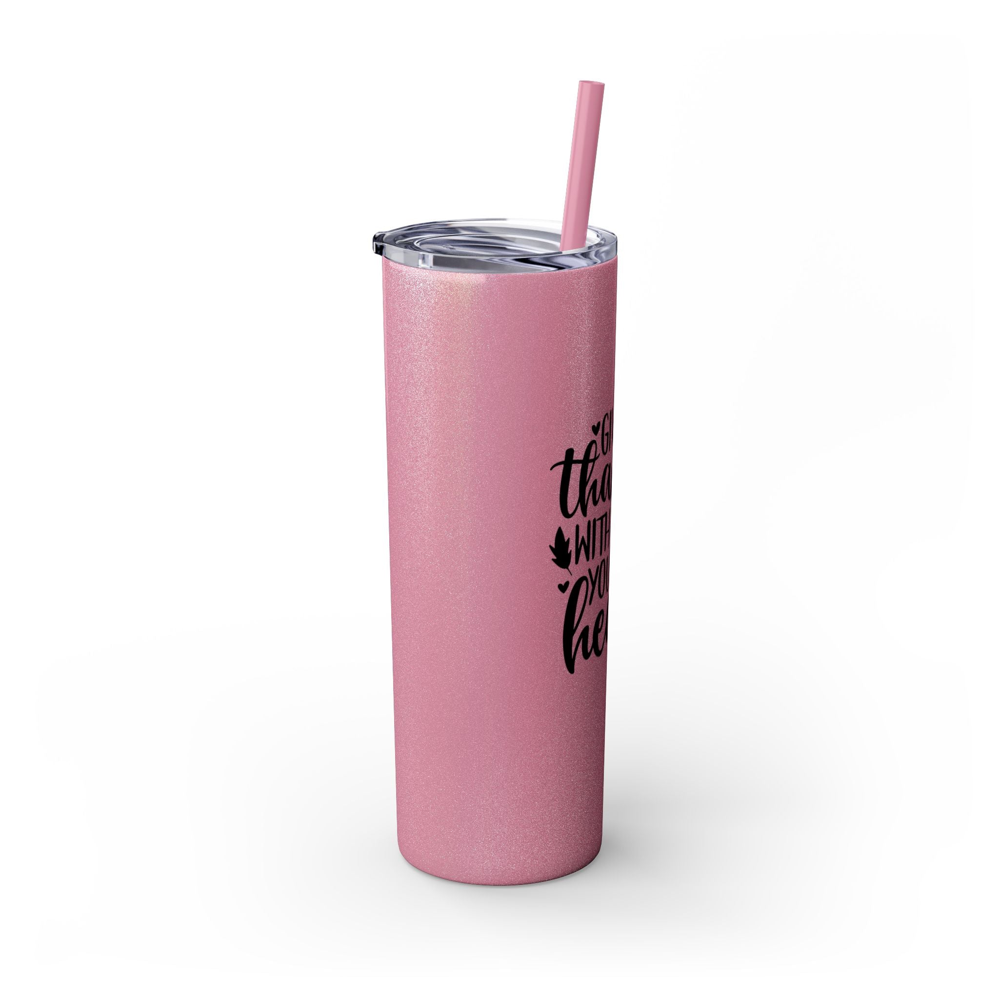 Give Thanks... Skinny Insulated Tumbler with Straw 20oz