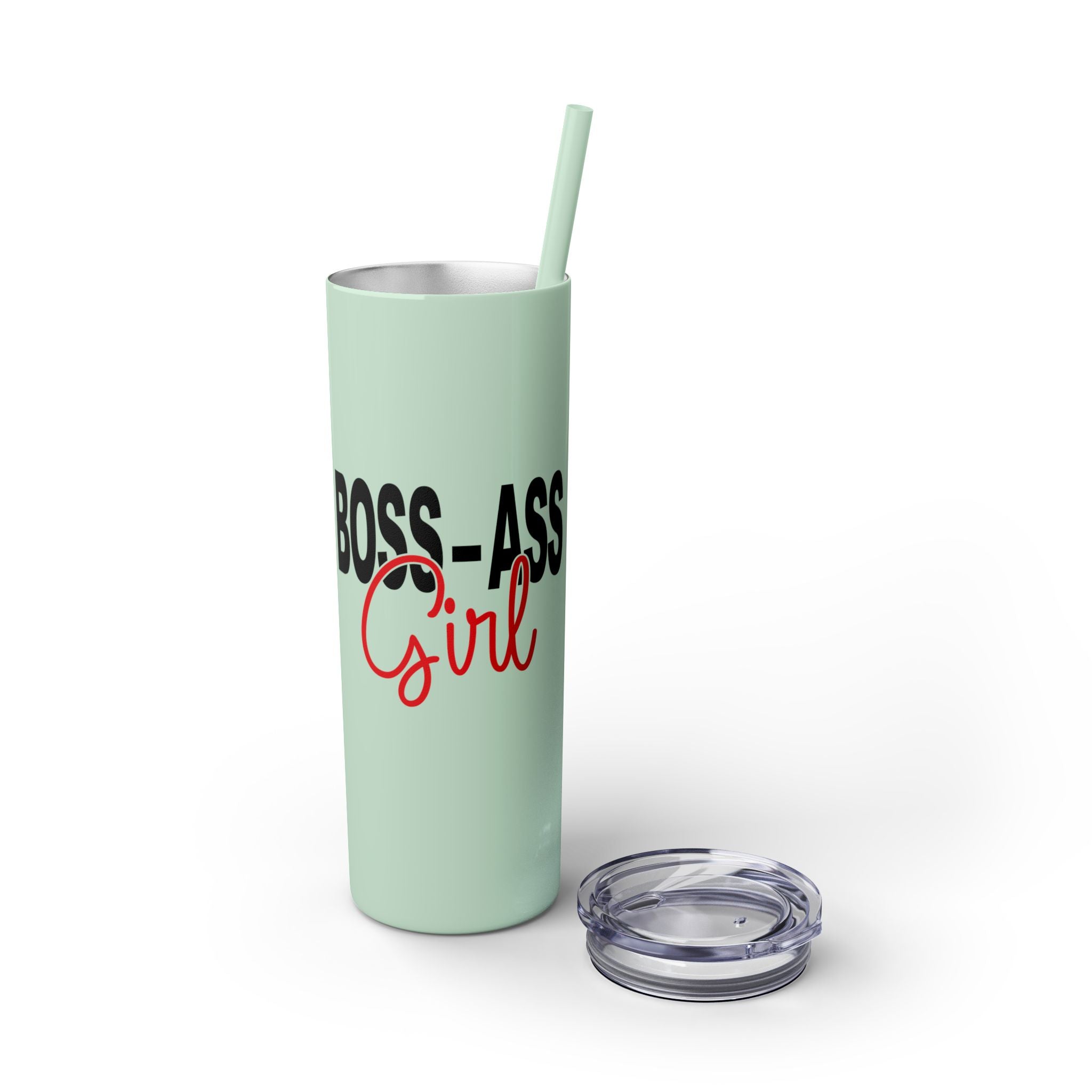 Boss Ass Girl Insulated Stainless Steel Skinny Tumbler with Straw 20oz