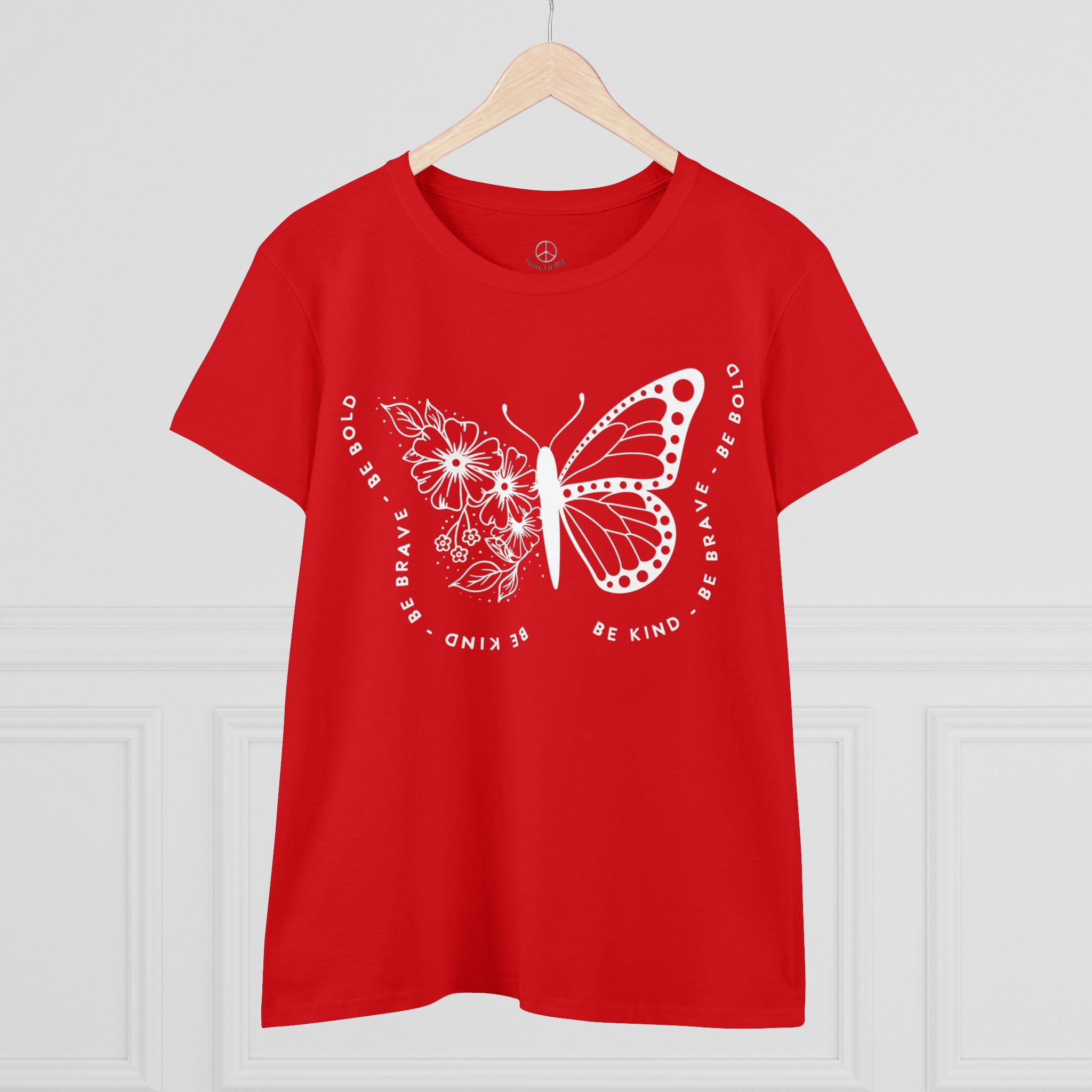 Empowerment Butterfly Women's Cotton Tee - Be Kind, Be Brave, Be Bold