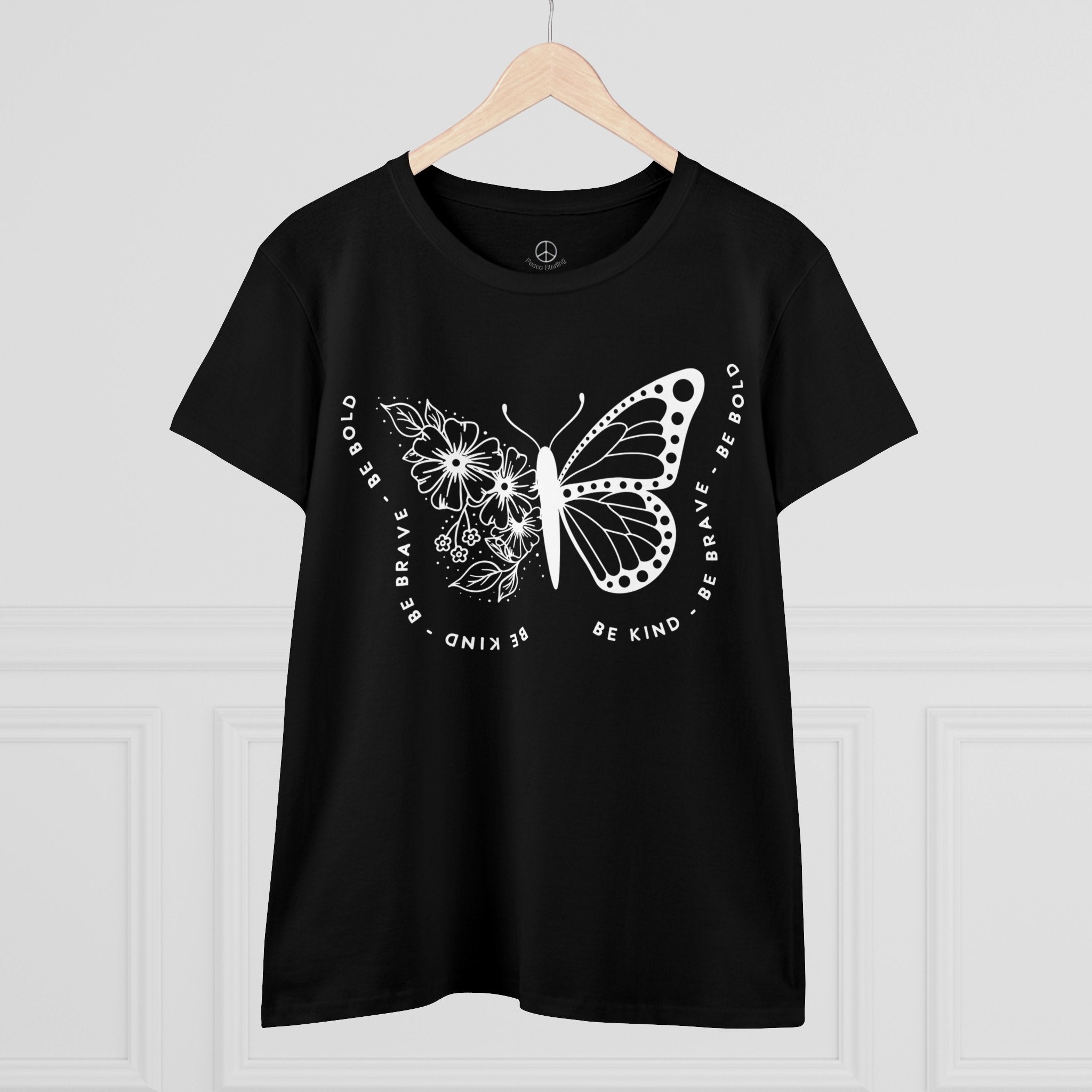 Empowerment Butterfly Women's Cotton Tee - Be Kind, Be Brave, Be Bold