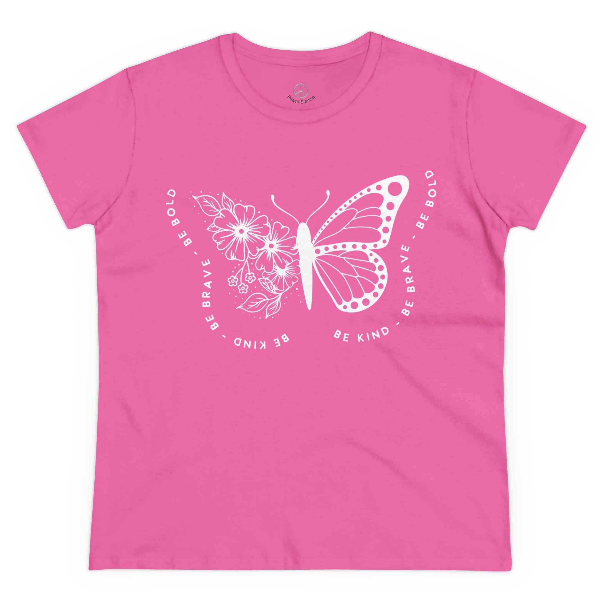 Empowerment Butterfly Women's Cotton Tee - Be Kind, Be Brave, Be Bold