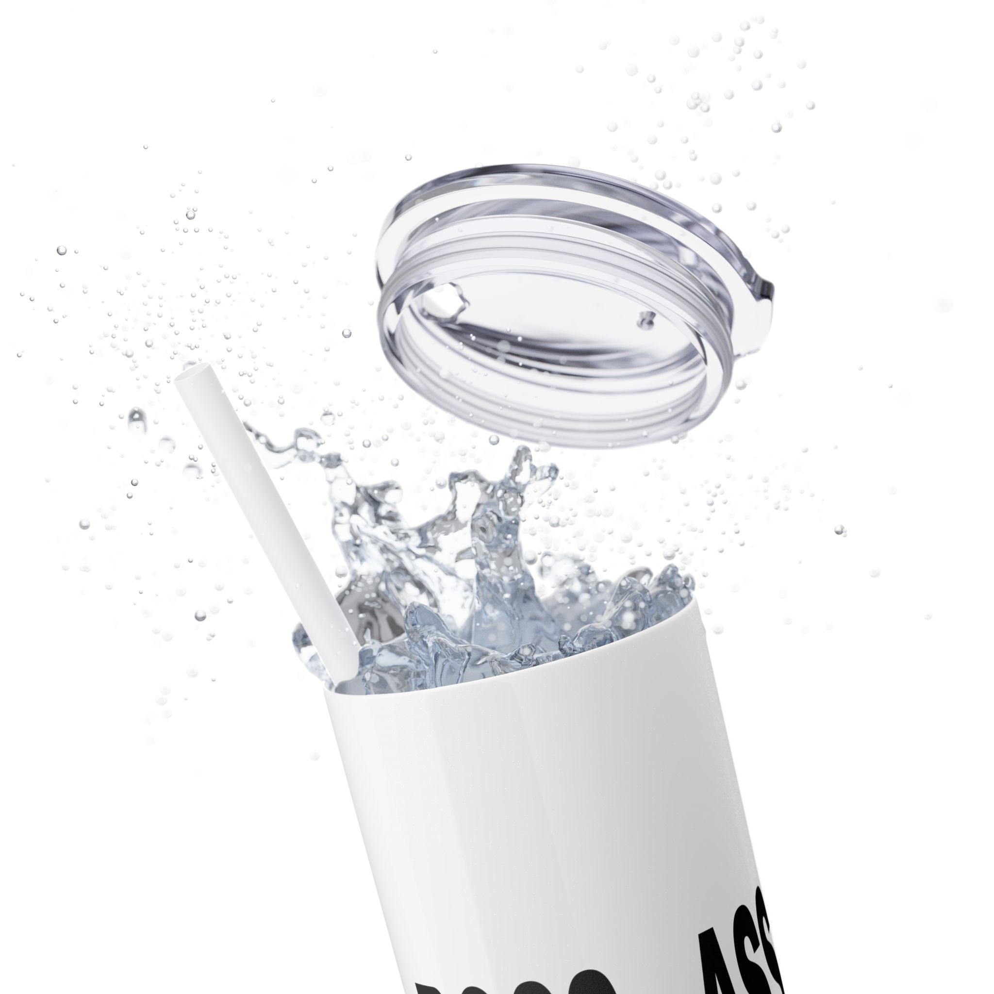 Boss Ass Girl Insulated Stainless Steel Skinny Tumbler with Straw 20oz