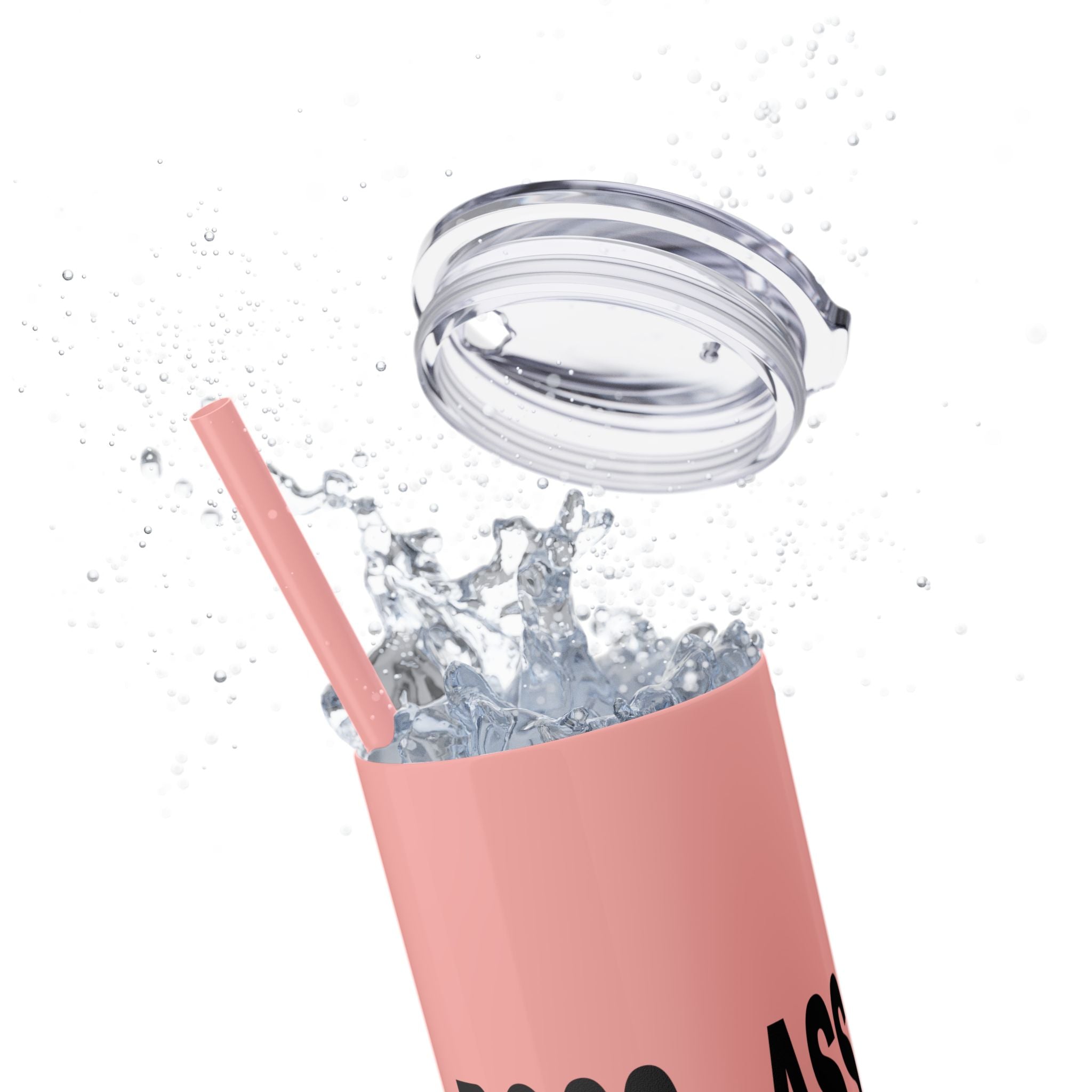 Boss Ass Girl Insulated Stainless Steel Skinny Tumbler with Straw 20oz
