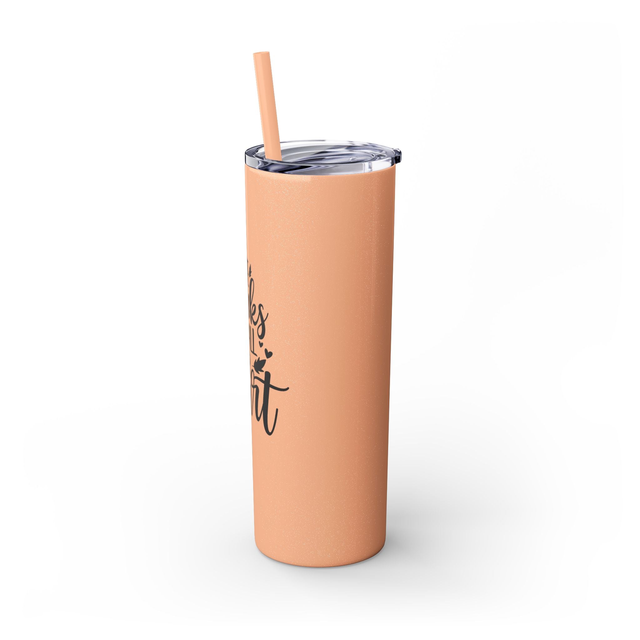 Give Thanks... Skinny Insulated Tumbler with Straw 20oz
