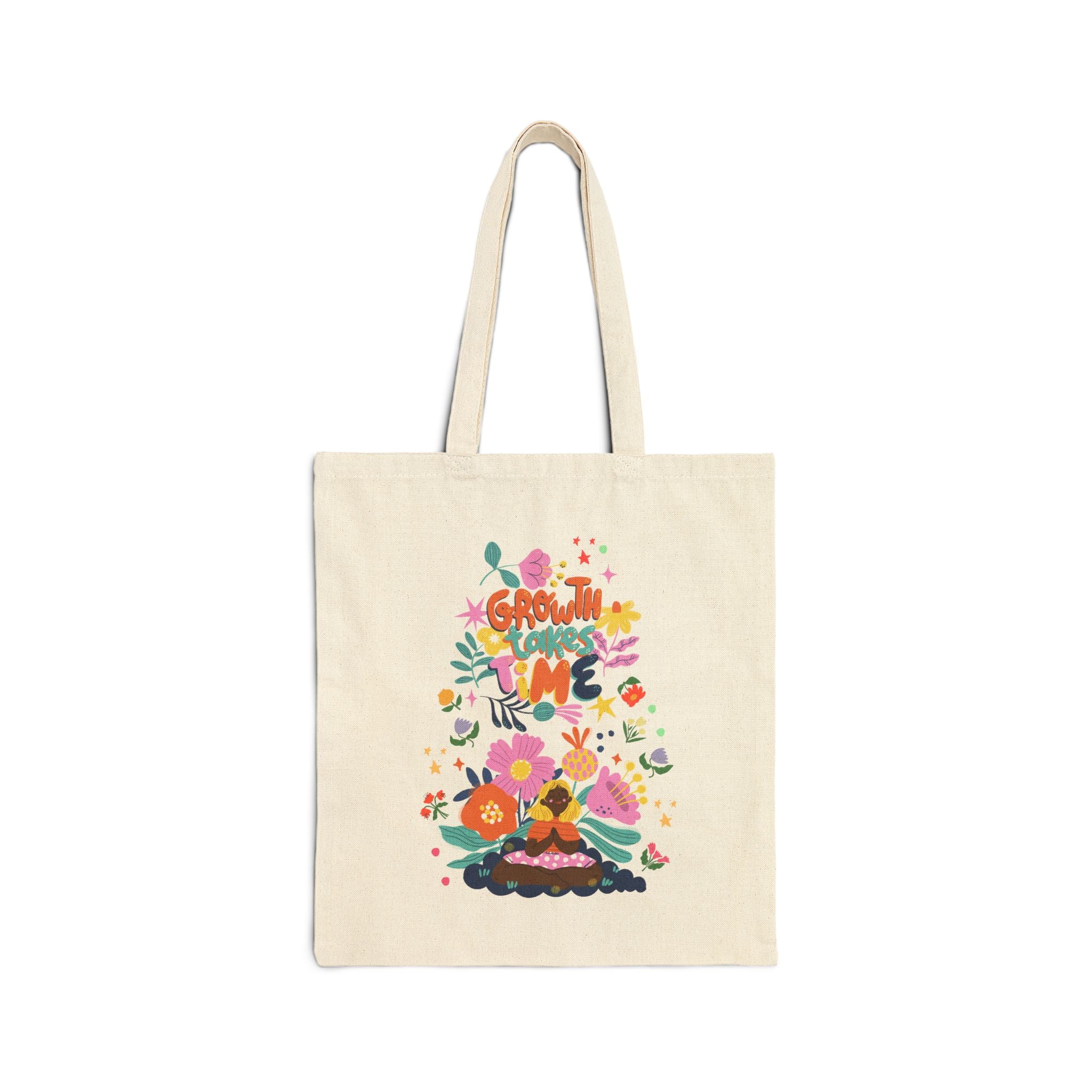 Tote Bag - 'Growth Takes Time' Inspirational Design