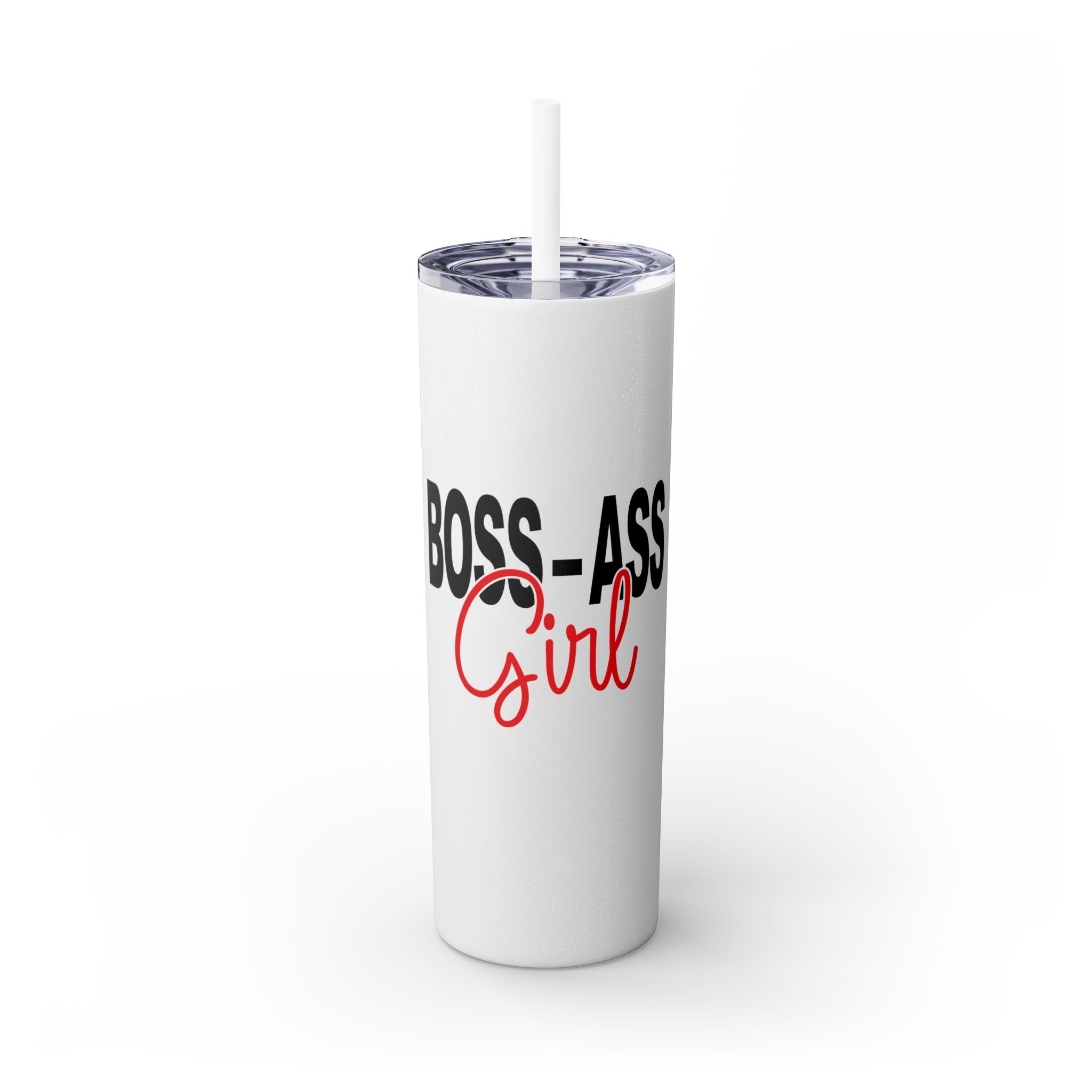 Boss Ass Girl Insulated Stainless Steel Skinny Tumbler with Straw 20oz