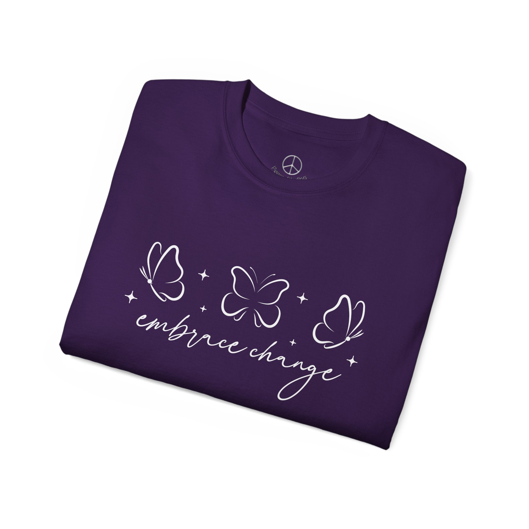 Embrace Change T Shirt - Inspirational Butterfly Graphic Top
