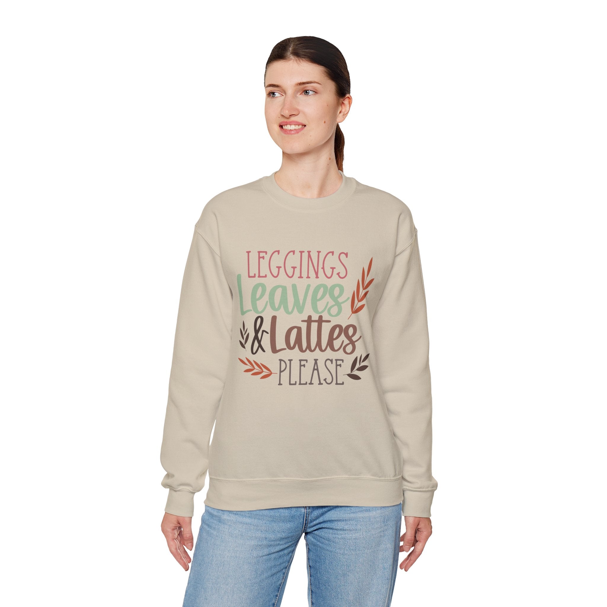 Leggings, leaves & Latte Crewneck Sweatshirt