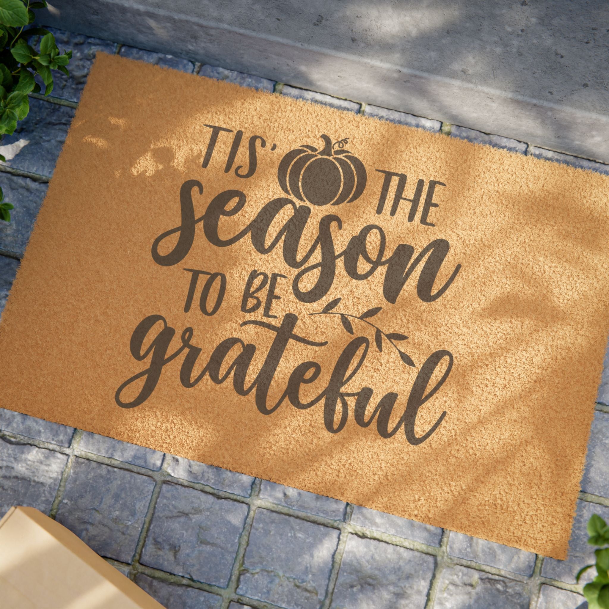 Tis the Season to be Grateful Outdoor Mat