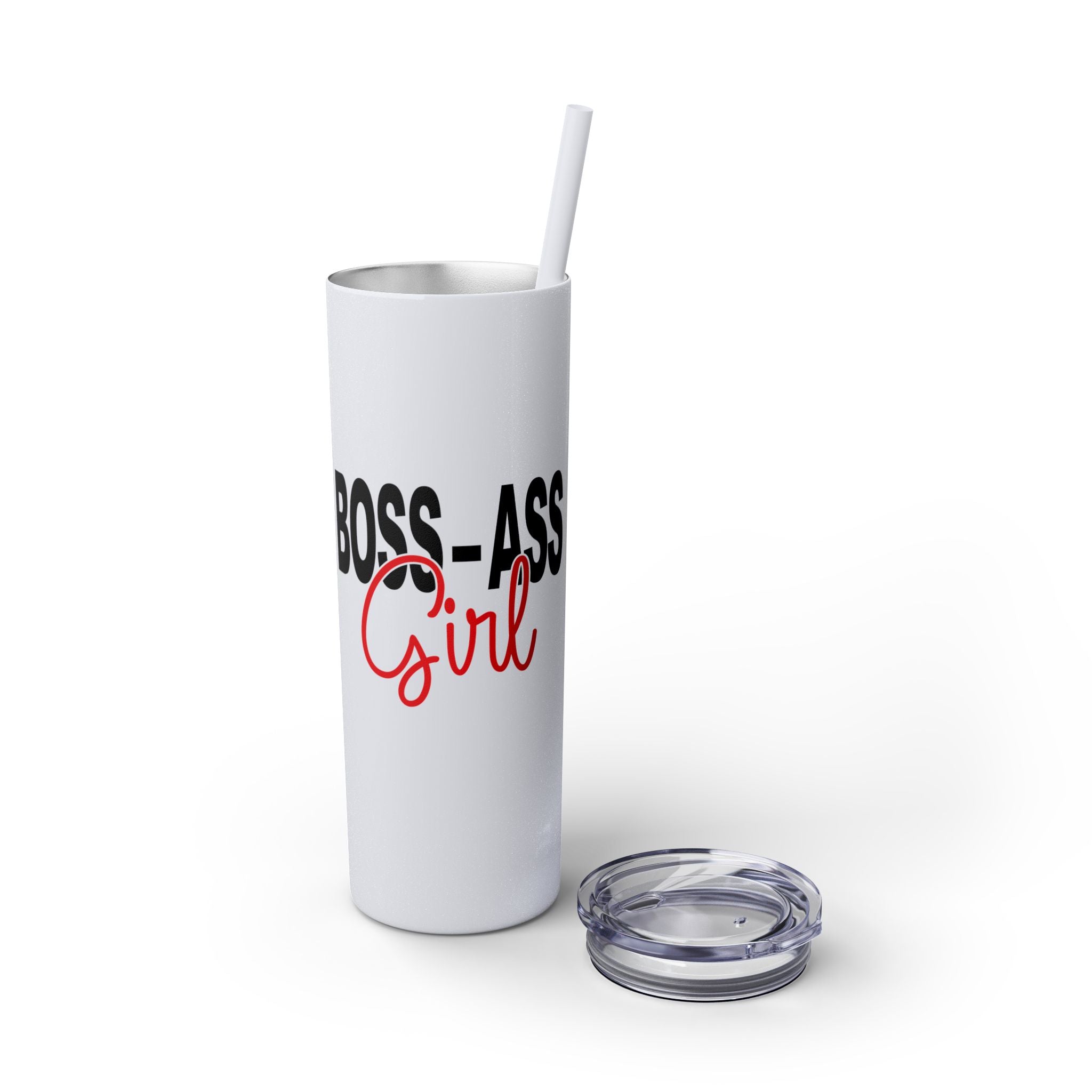 Boss Ass Girl Insulated Stainless Steel Skinny Tumbler with Straw 20oz