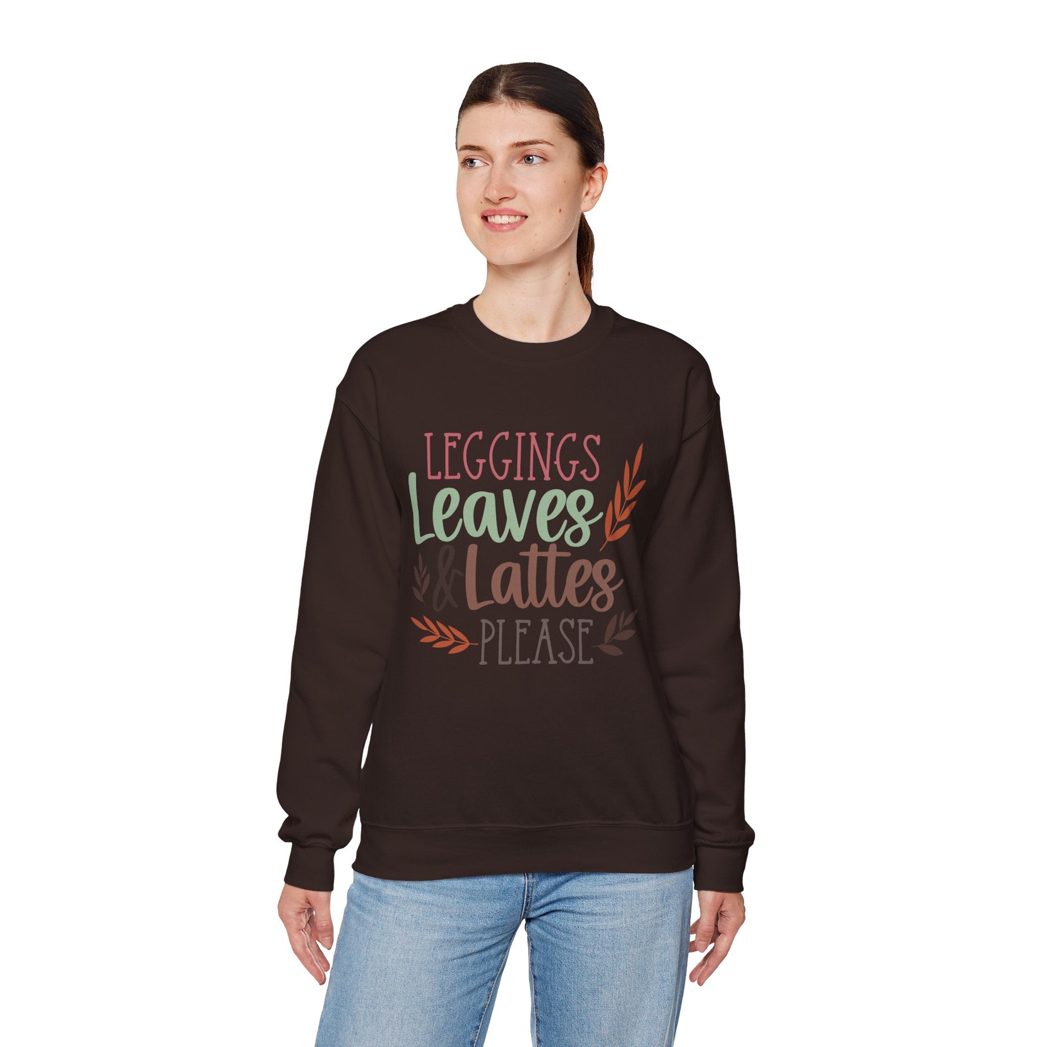 Leggings, leaves & Latte Crewneck Sweatshirt