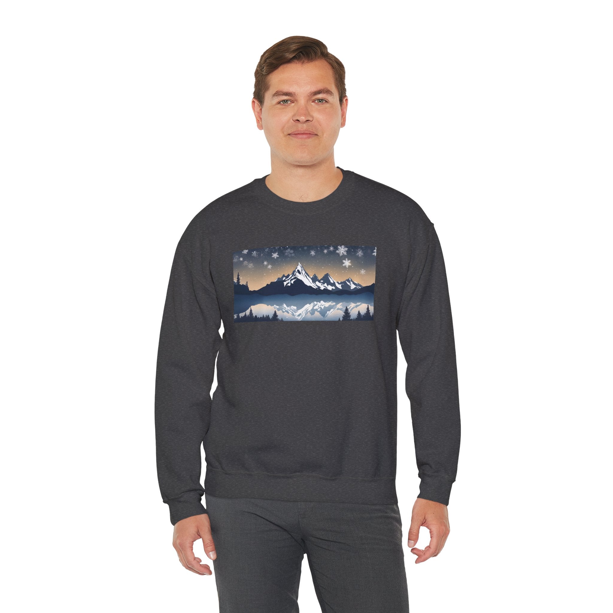 Cozy Mountain Landscape Crewneck Sweatshirt - Winter Essentials