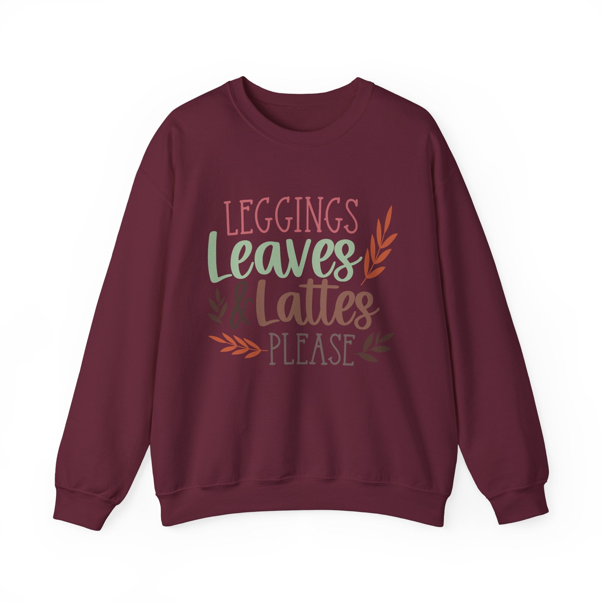 Autumn/Fall Crewneck Sweatshirt (Leggings, leaves & Latte...)