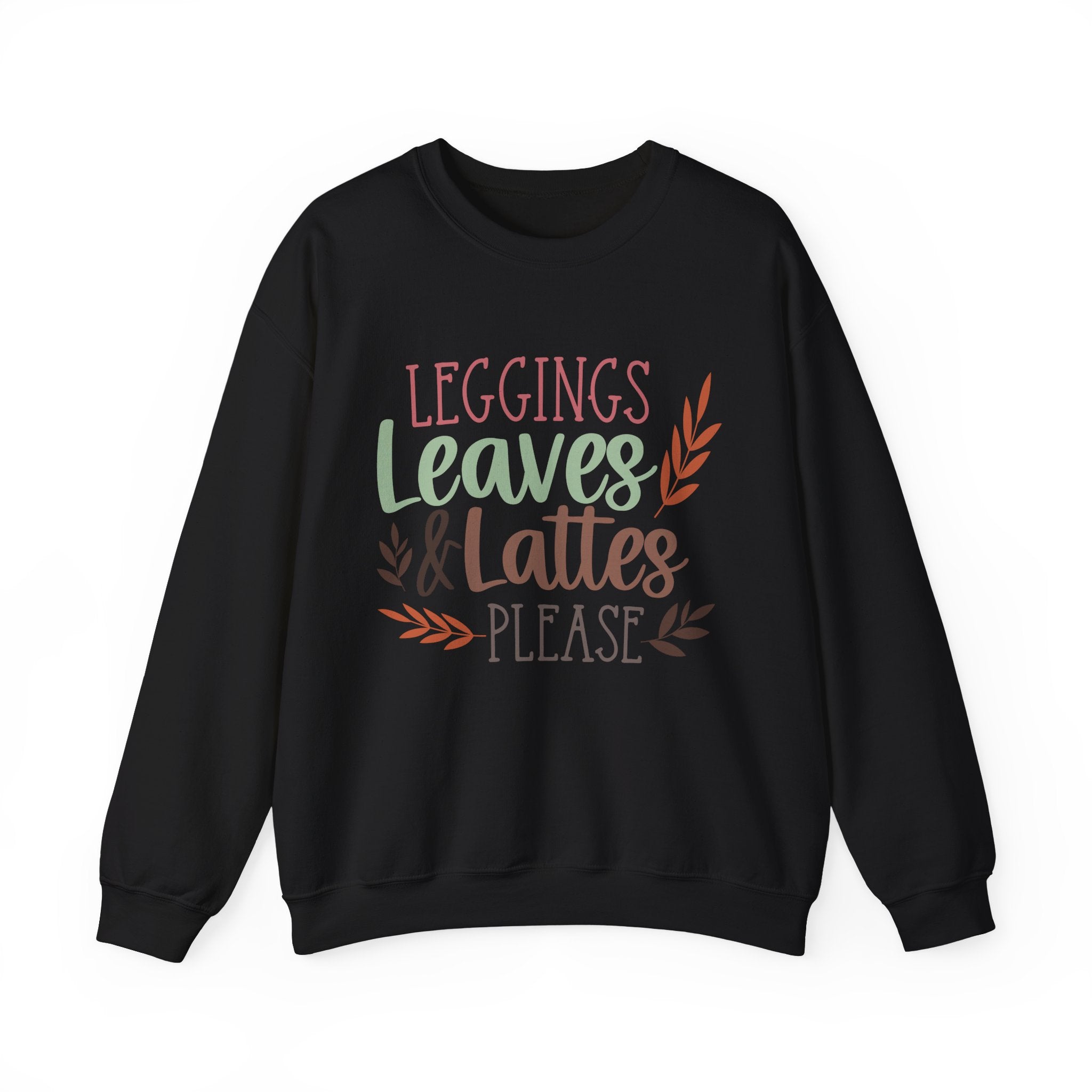 Autumn/Fall Crewneck Sweatshirt (Leggings, leaves & Latte...)