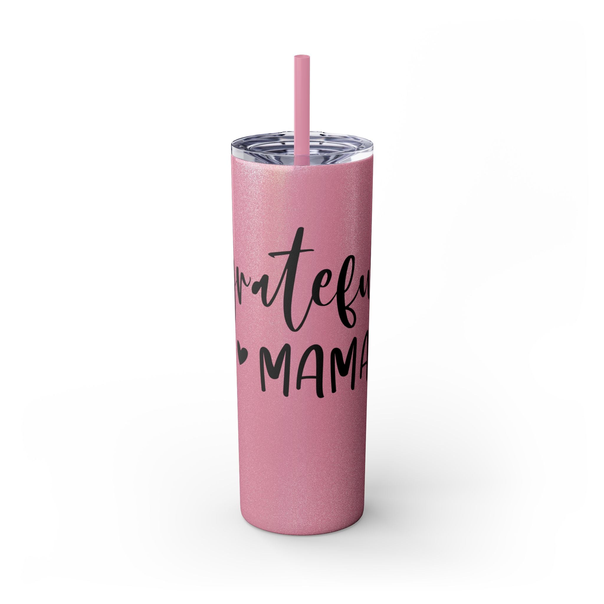 Grateful Mama Insulated Stainless Skinny Tumbler with Straw, 20oz