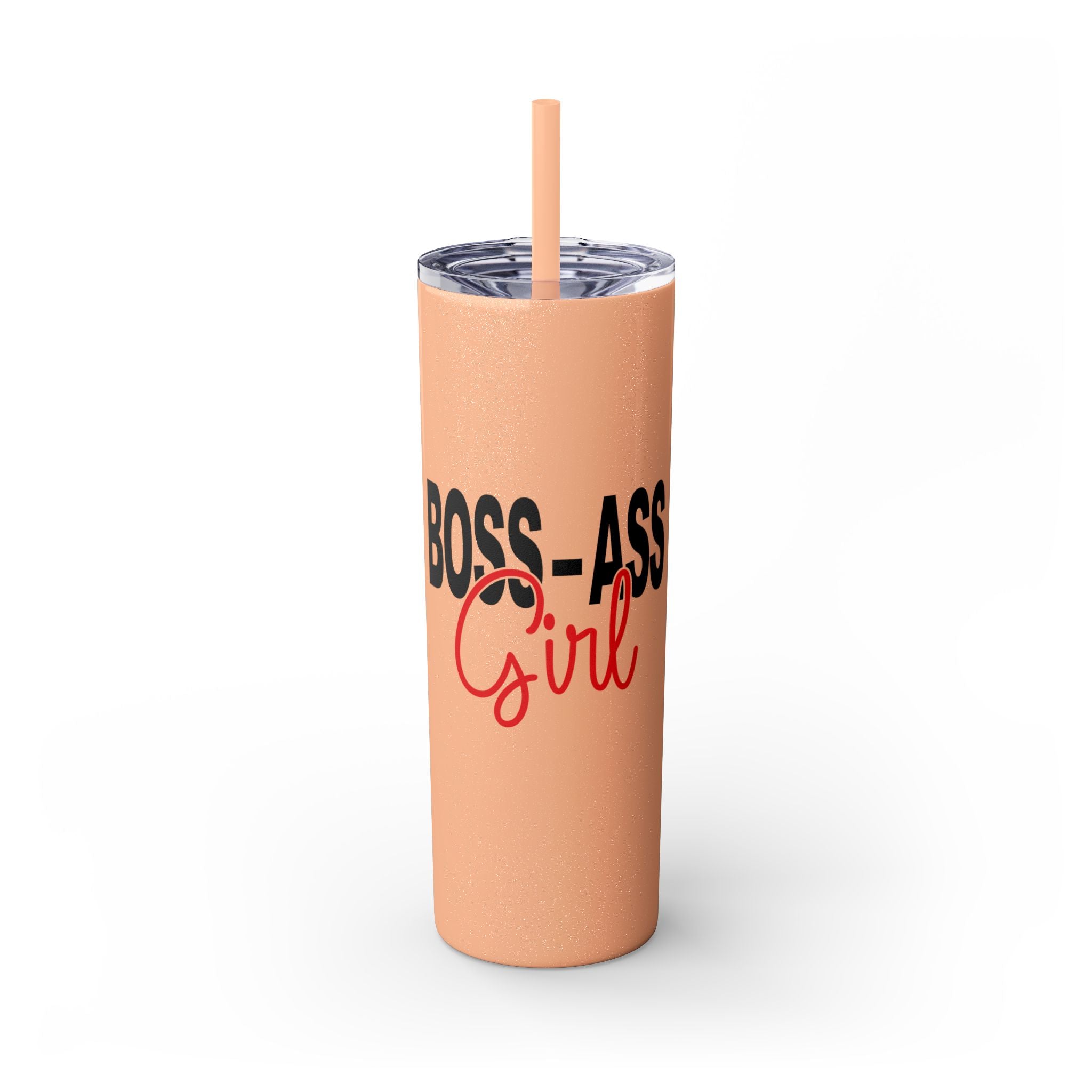 Boss Ass Girl Insulated Stainless Steel Skinny Tumbler with Straw 20oz