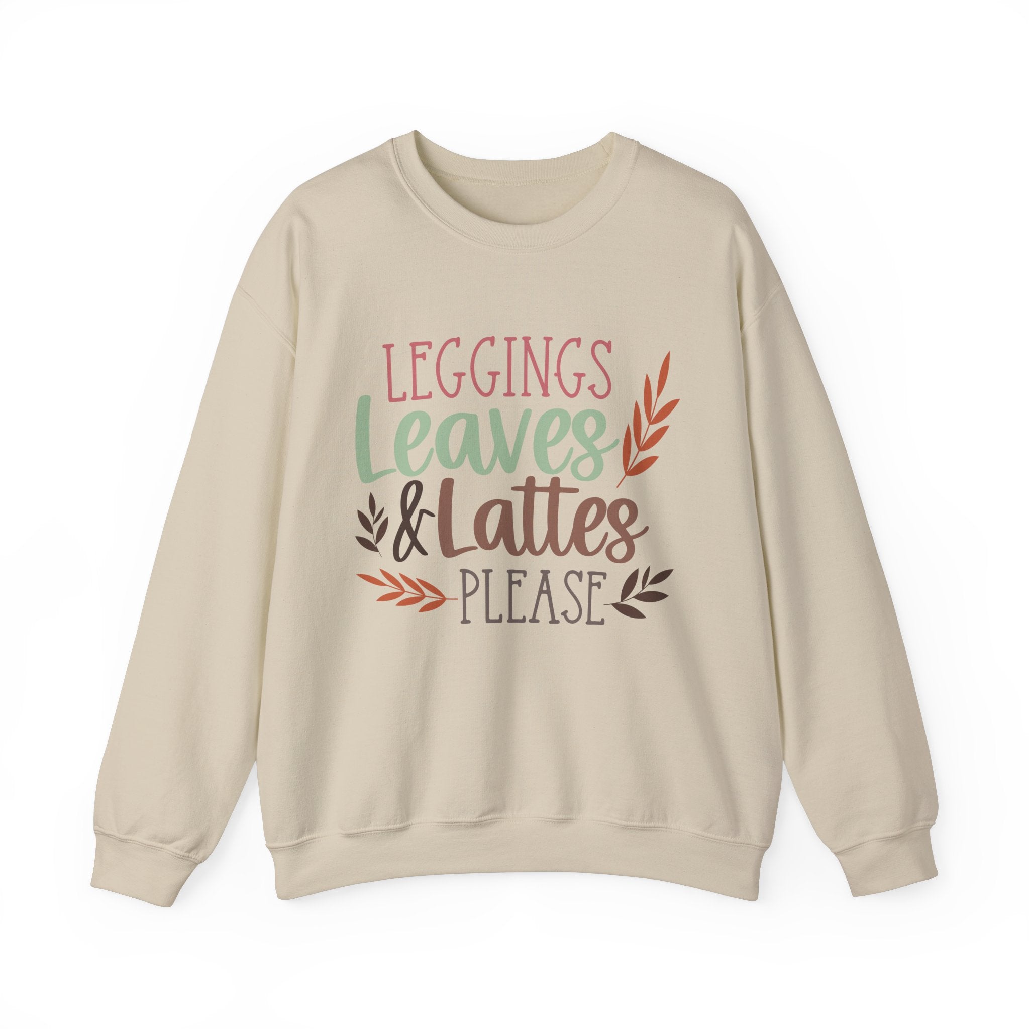 Autumn/Fall Crewneck Sweatshirt (Leggings, leaves & Latte...)