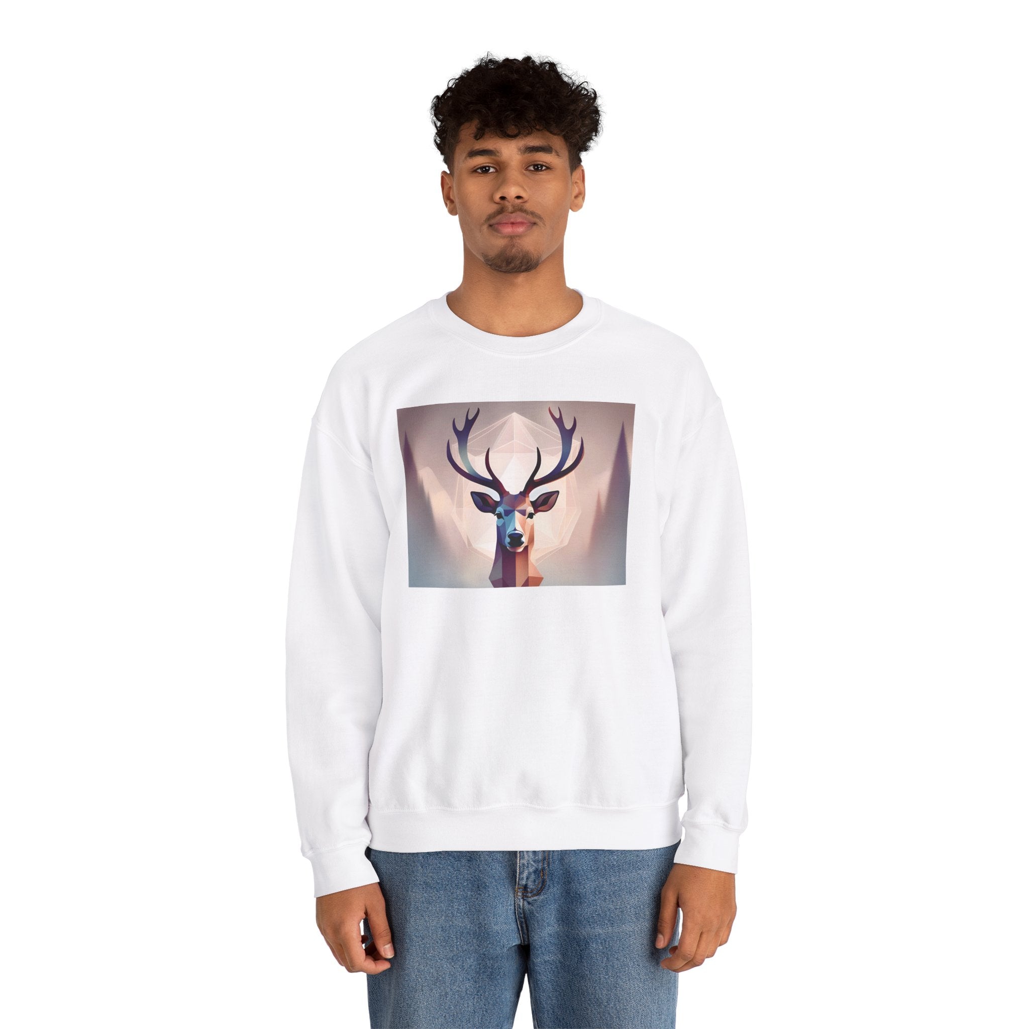 Deer Print Crewneck Sweatshirt - Cozy and Trendy for all Occasions