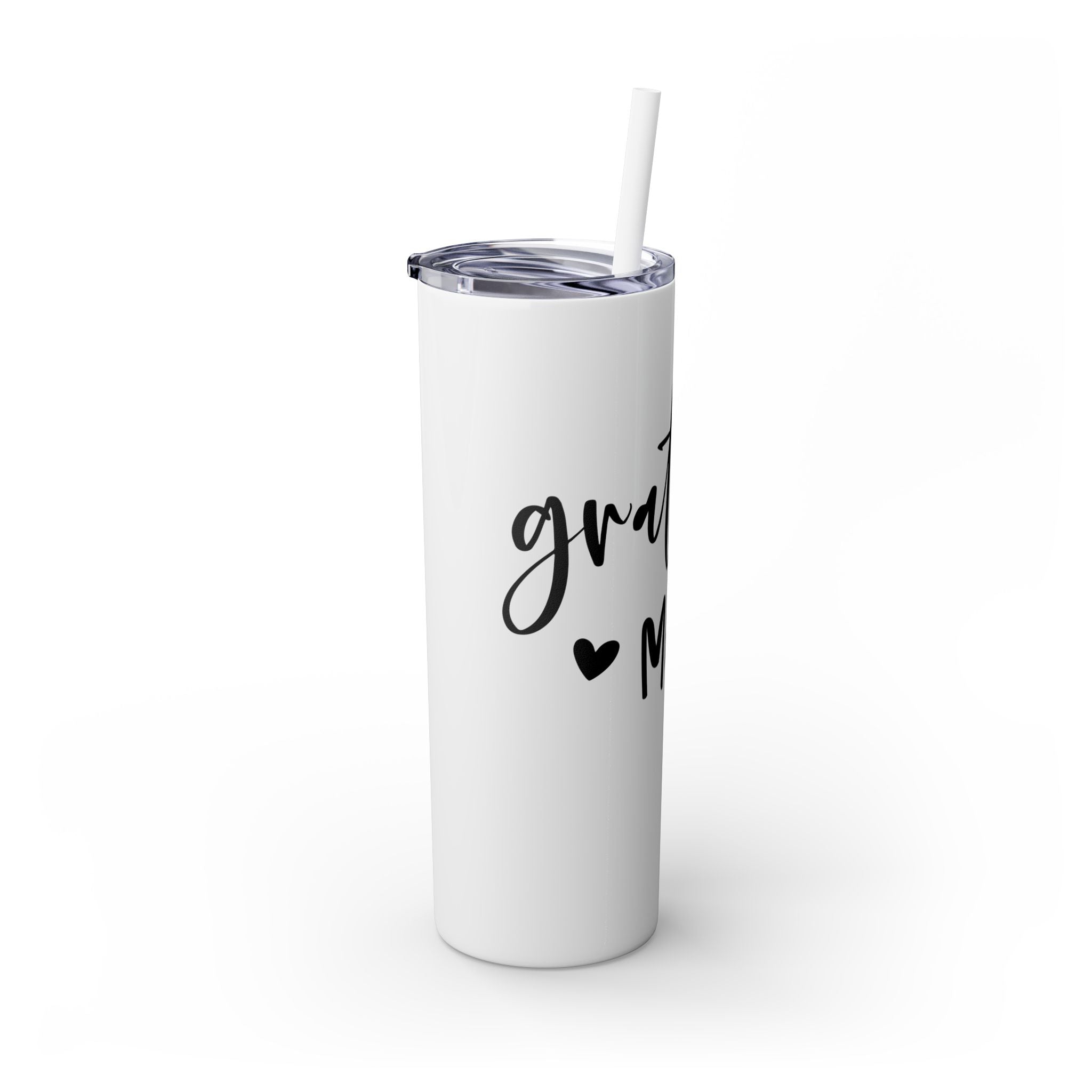 Grateful Mama Insulated Stainless Skinny Tumbler with Straw, 20oz