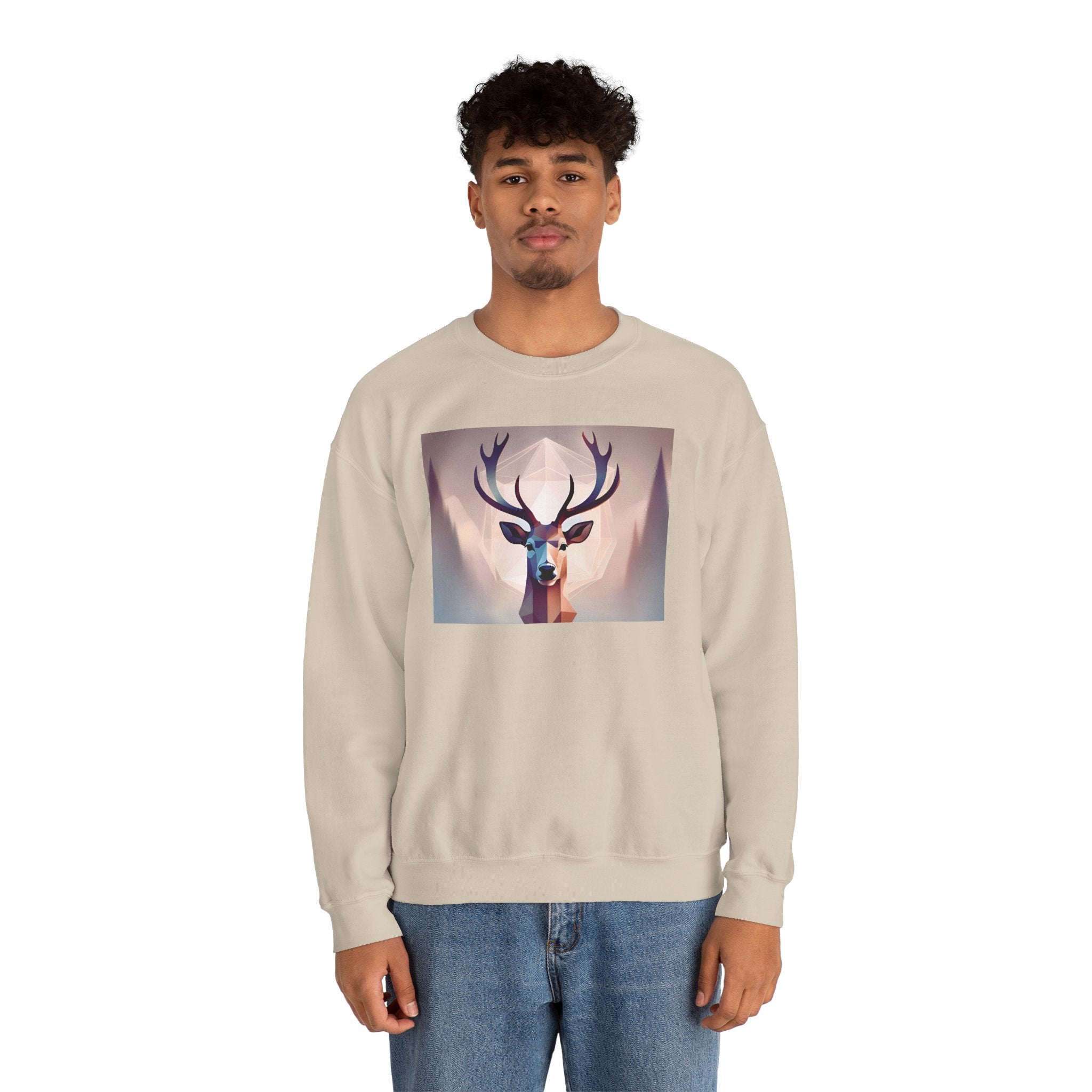 Deer Print Crewneck Sweatshirt - Cozy and Trendy for all Occasions