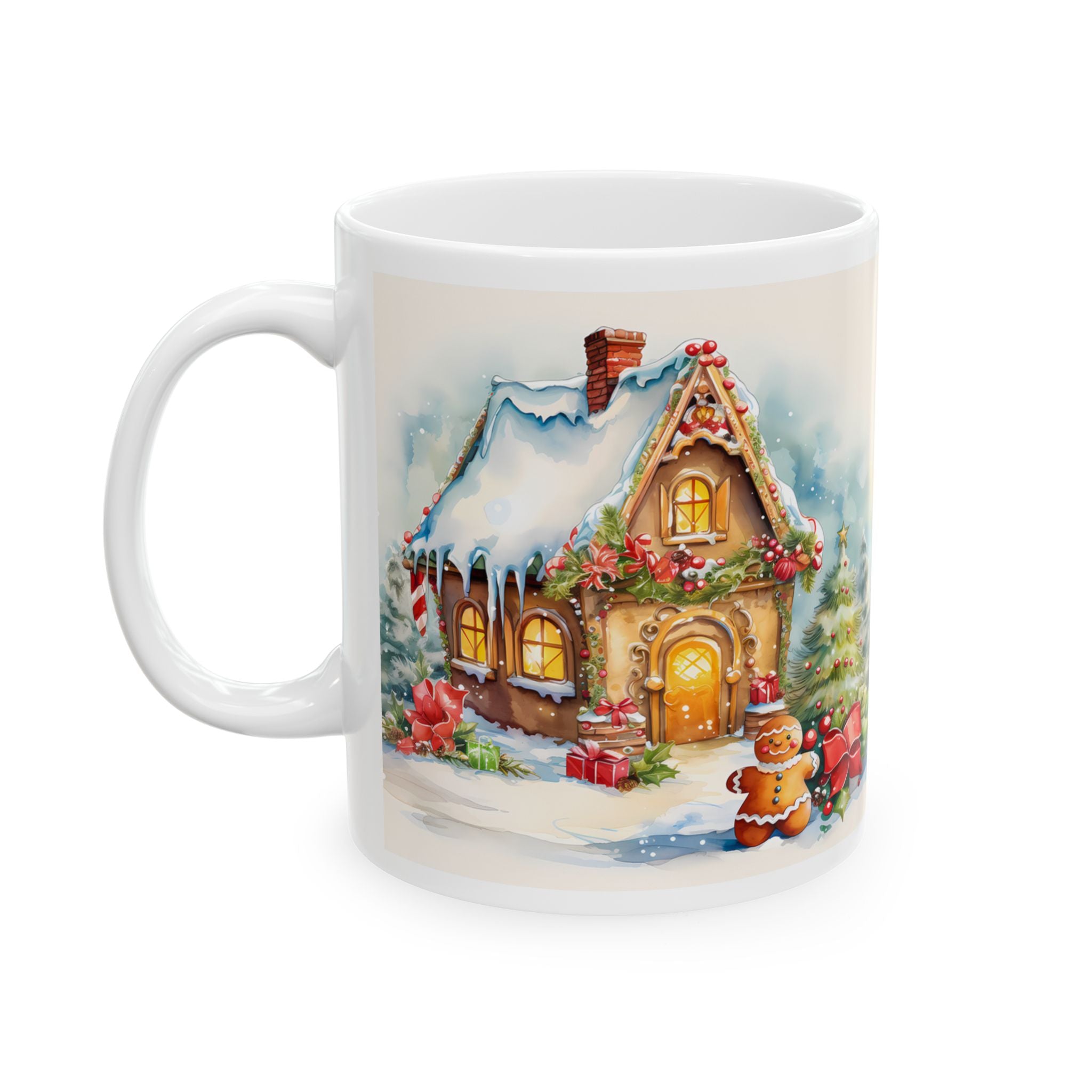 Winter Vintage Christmas House Ceramic Mug 11oz