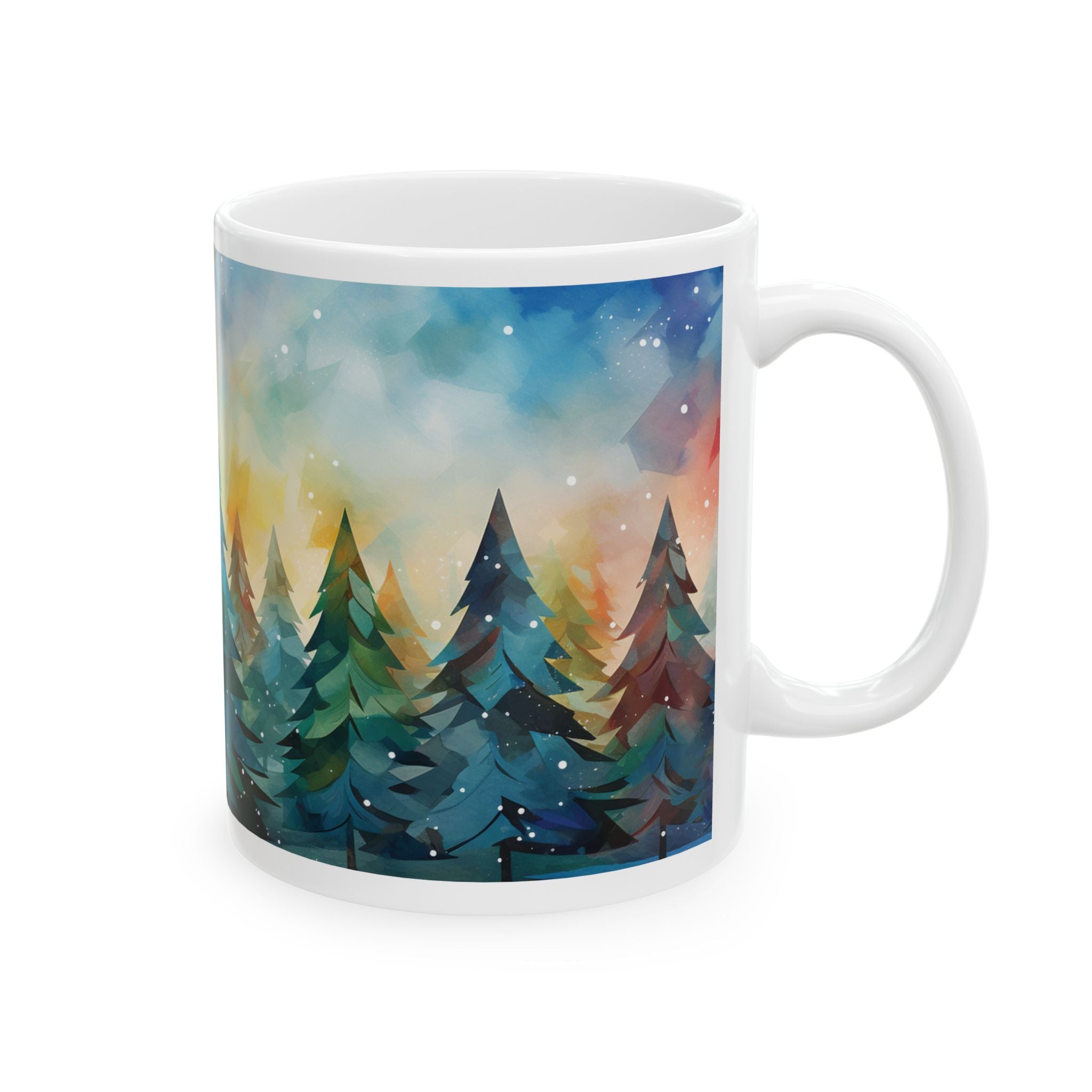 Colorful Forest Ceramic Mug 11oz- Perfect for Nature Lovers and Cozy Moments