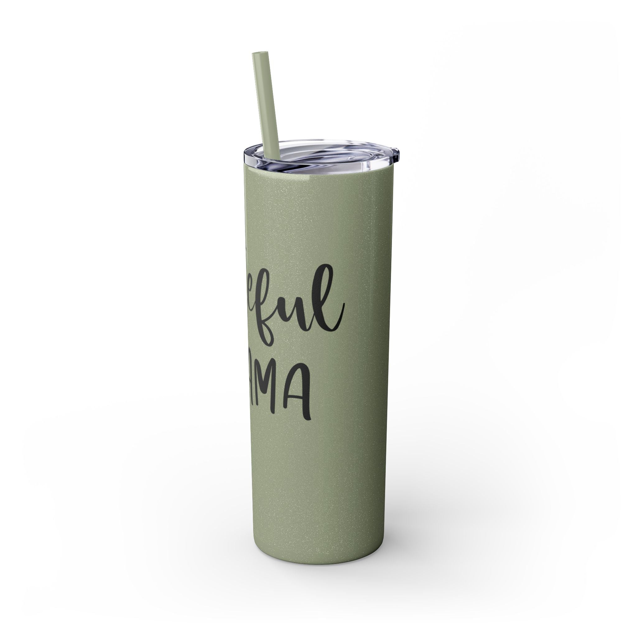 Grateful Mama Insulated Stainless Skinny Tumbler with Straw, 20oz