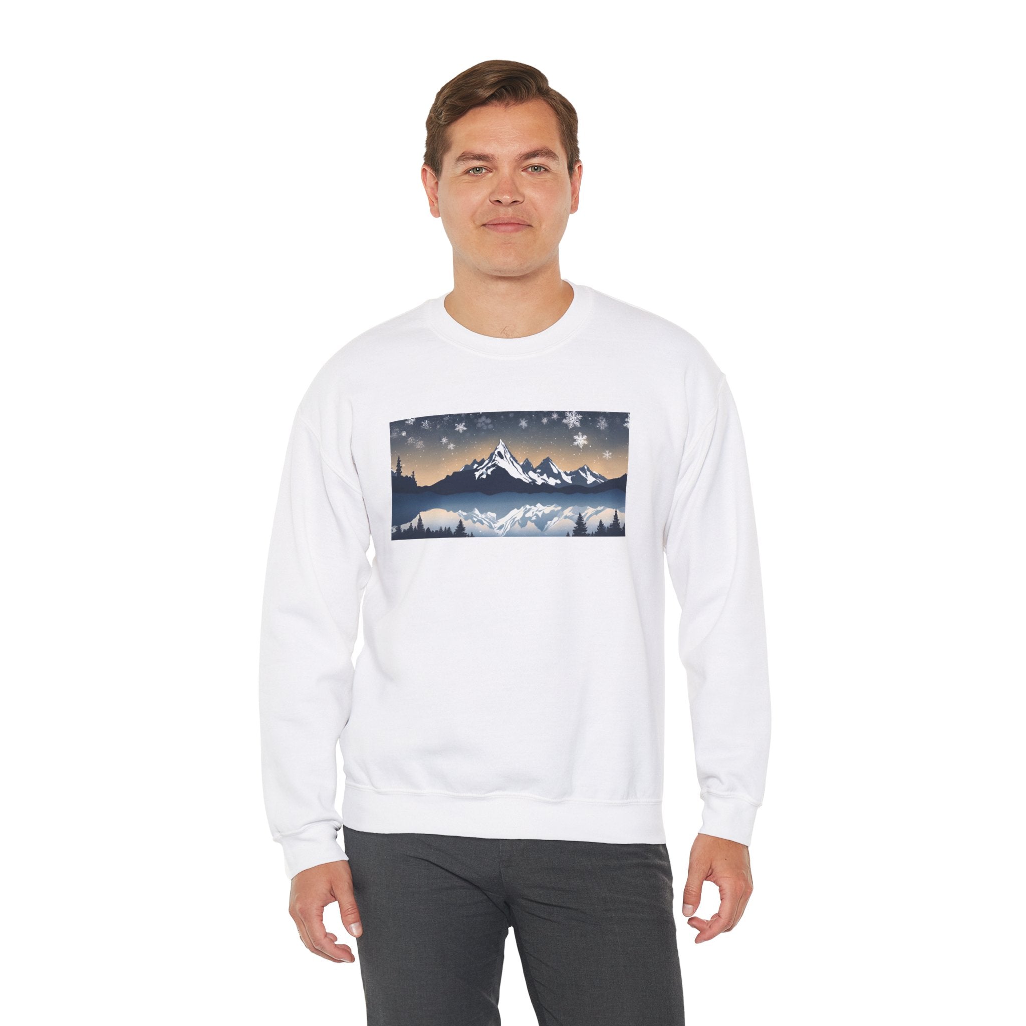 Cozy Mountain Landscape Crewneck Sweatshirt - Winter Essentials