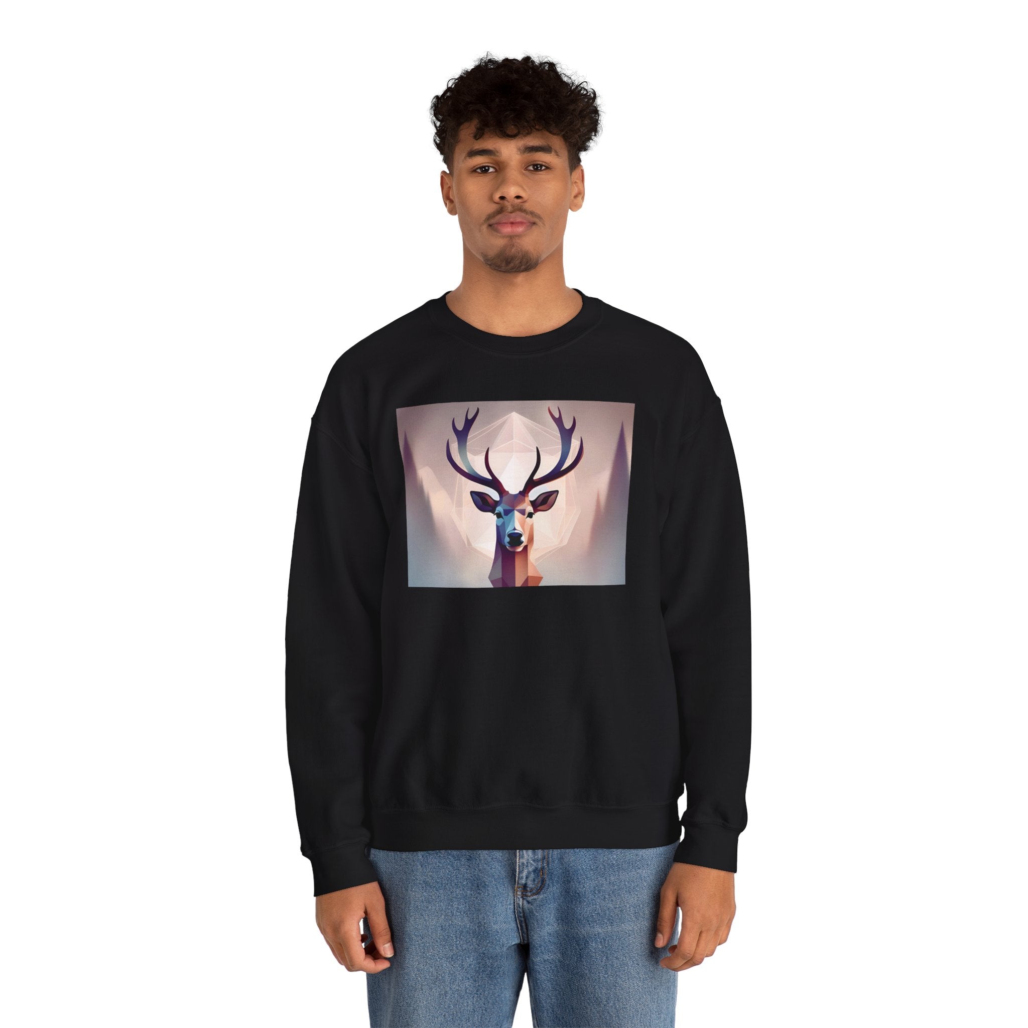 Deer Print Crewneck Sweatshirt - Cozy and Trendy for all Occasions