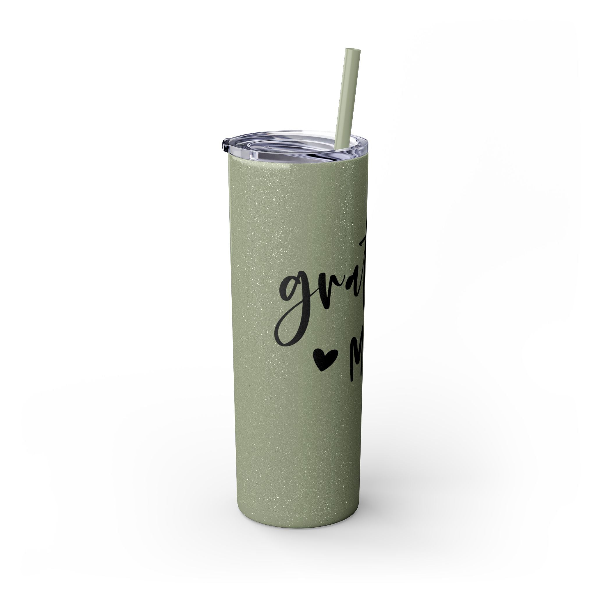 Grateful Mama Insulated Stainless Skinny Tumbler with Straw, 20oz