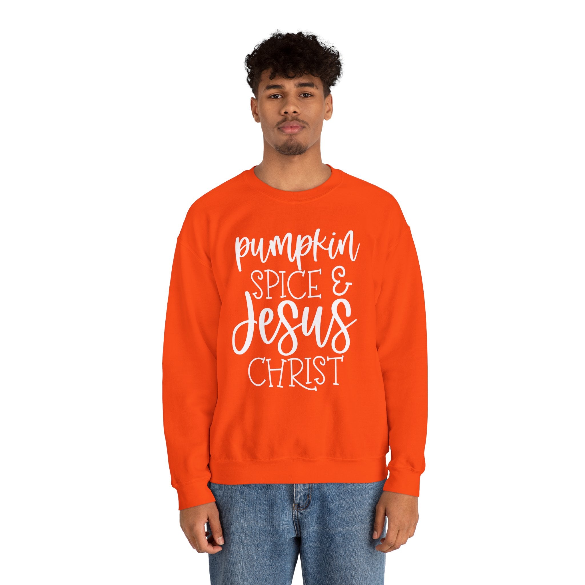 Autumn/Fall Pumpkin Spice & Jesus Christ Crewneck Sweatshirt