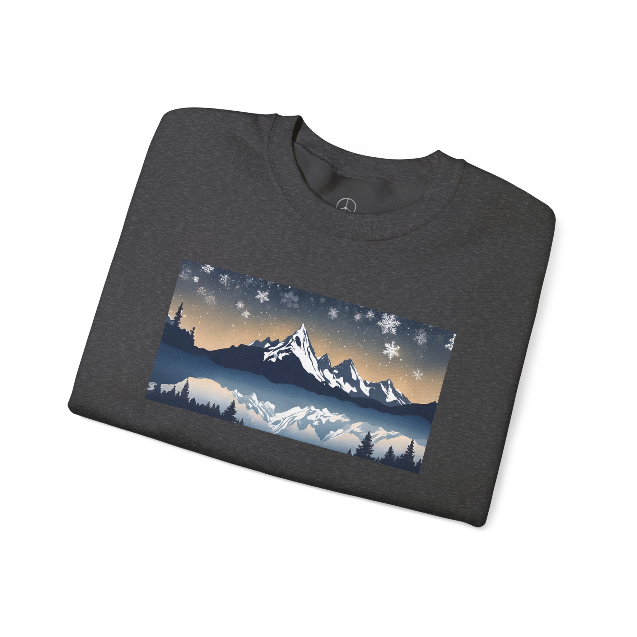 Cozy Mountain Landscape Crewneck Sweatshirt - Winter Essentials