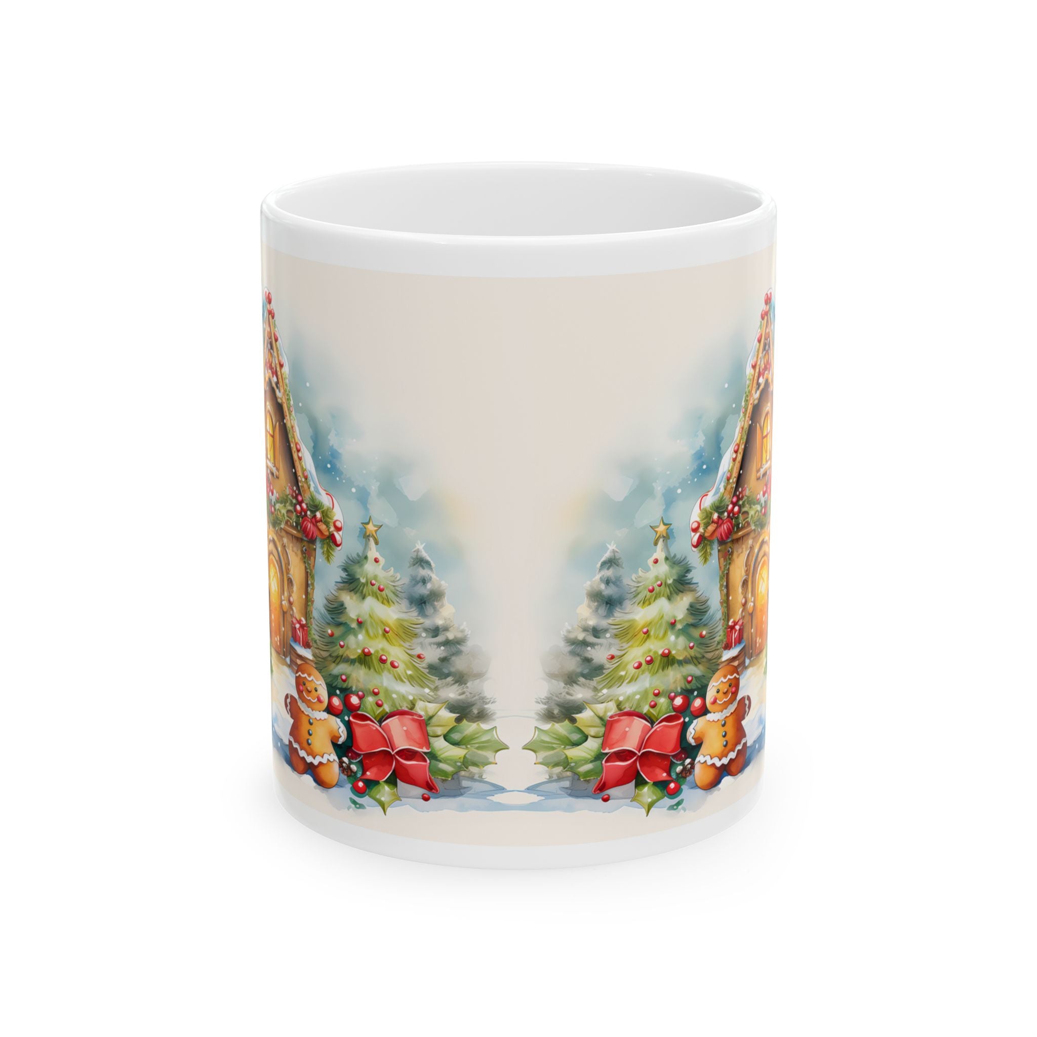 Winter Vintage Christmas House Ceramic Mug 11oz