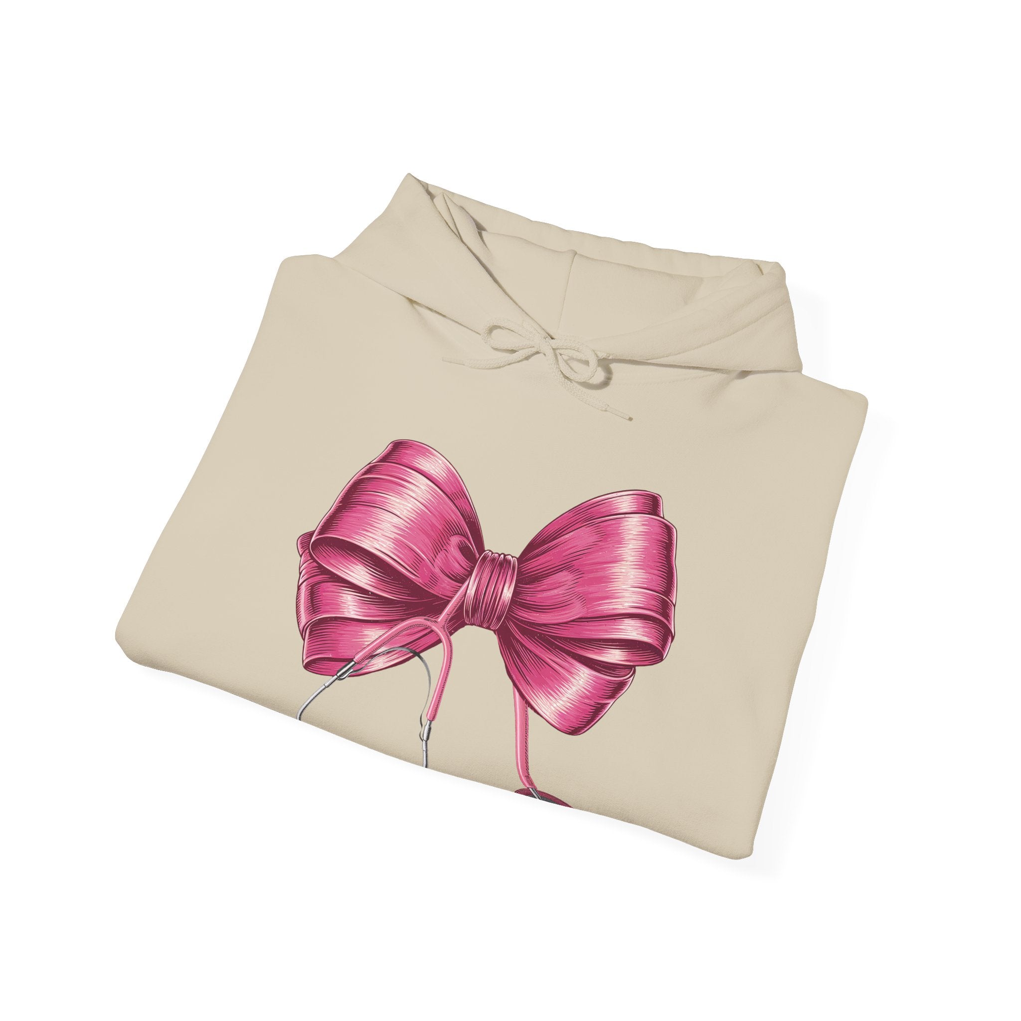 Cute Pink Bow Hoodie - Perfect for Healthcare Professionals Essential for Fall/Winter.