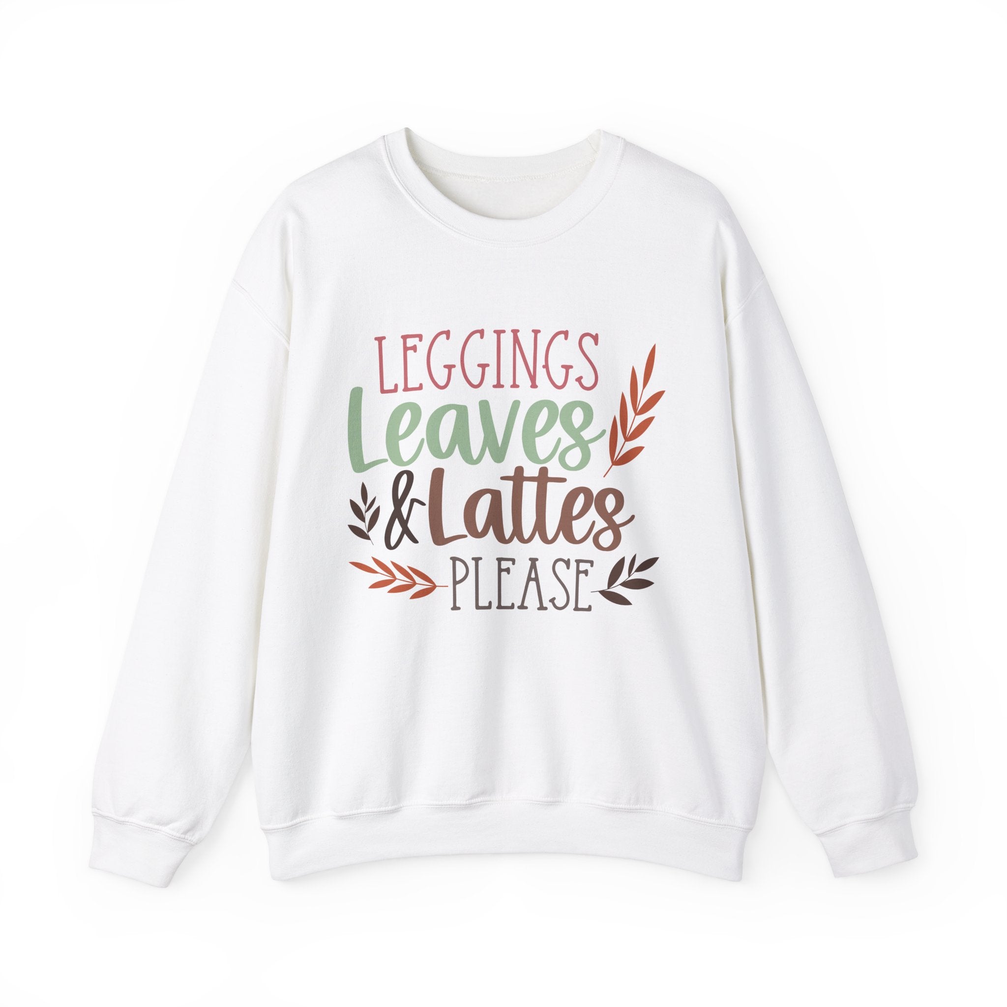 Autumn/Fall Crewneck Sweatshirt (Leggings, leaves & Latte...)