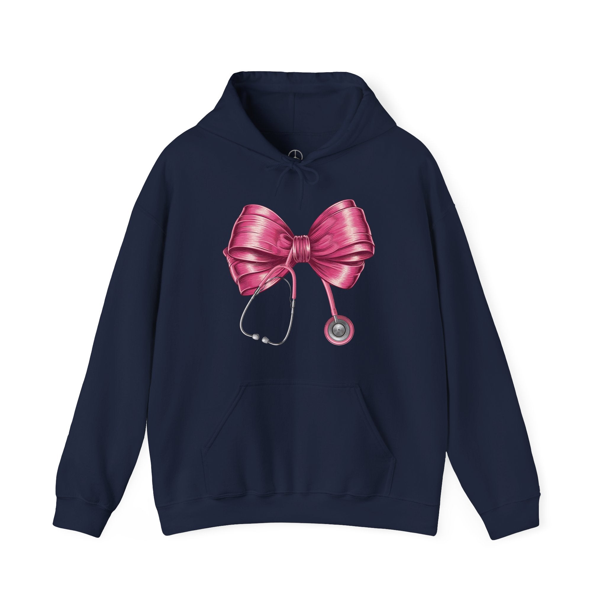 Cute Pink Bow Hoodie - Perfect for Healthcare Professionals Essential for Fall/Winter.